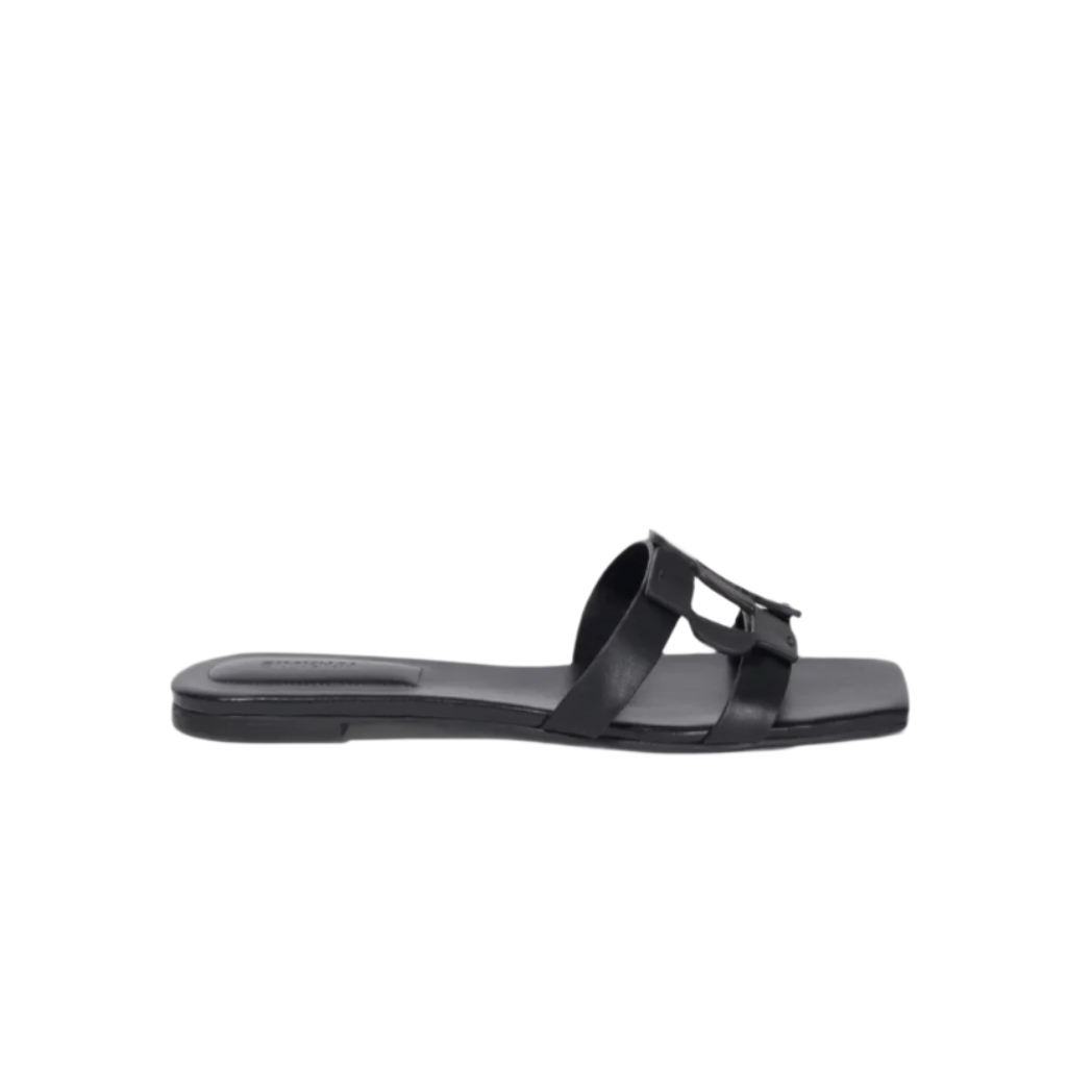 SIMKHAI MONOGRAM FLAT SLIDE - Shoes - Sassanova