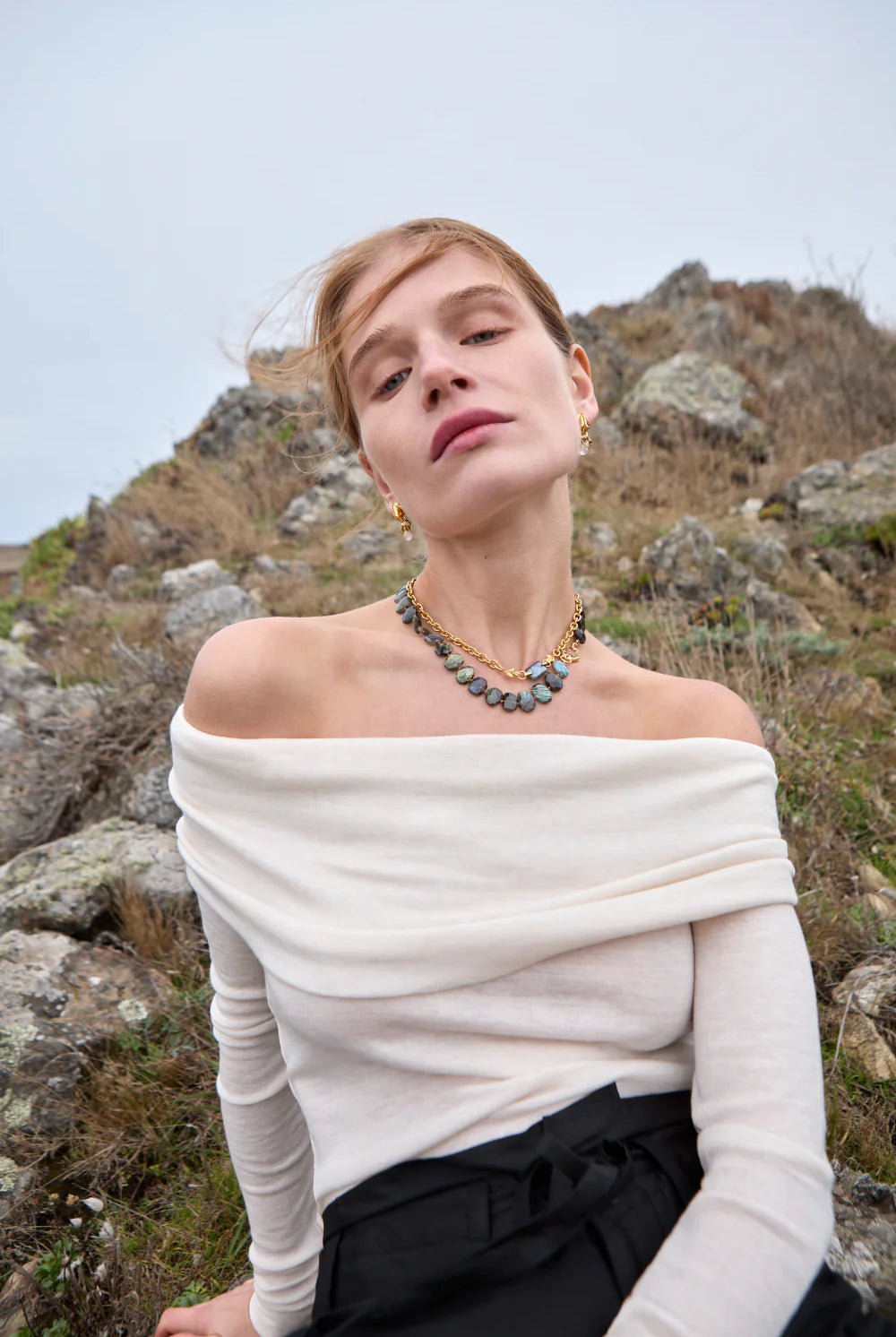 CHAIN LINK FROG NECKLACE W/LABRADORITE (NGZ-15358)
sassanova