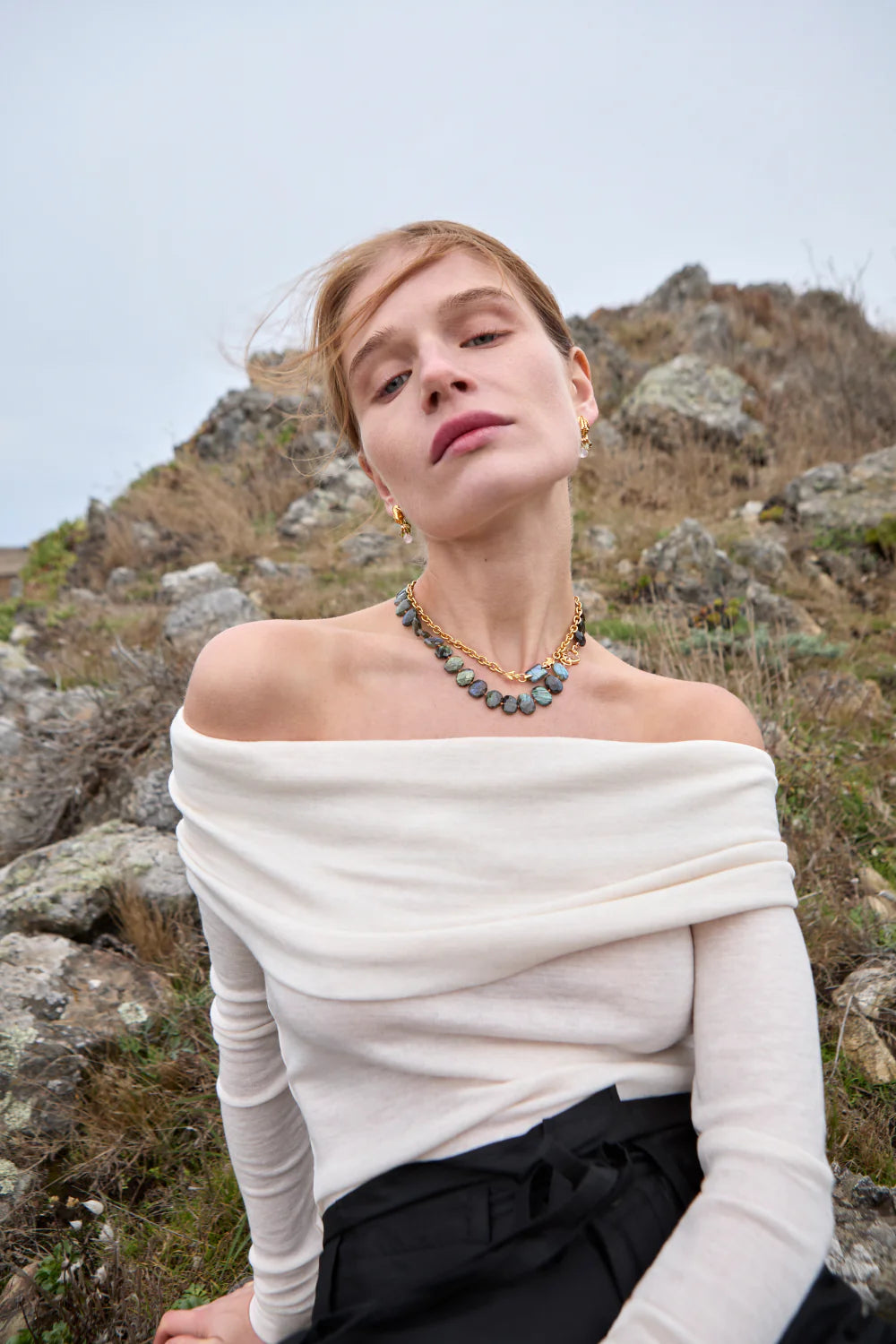 CHAIN LINK FROG NECKLACE W/LABRADORITE (NGZ-15358)
sassanova