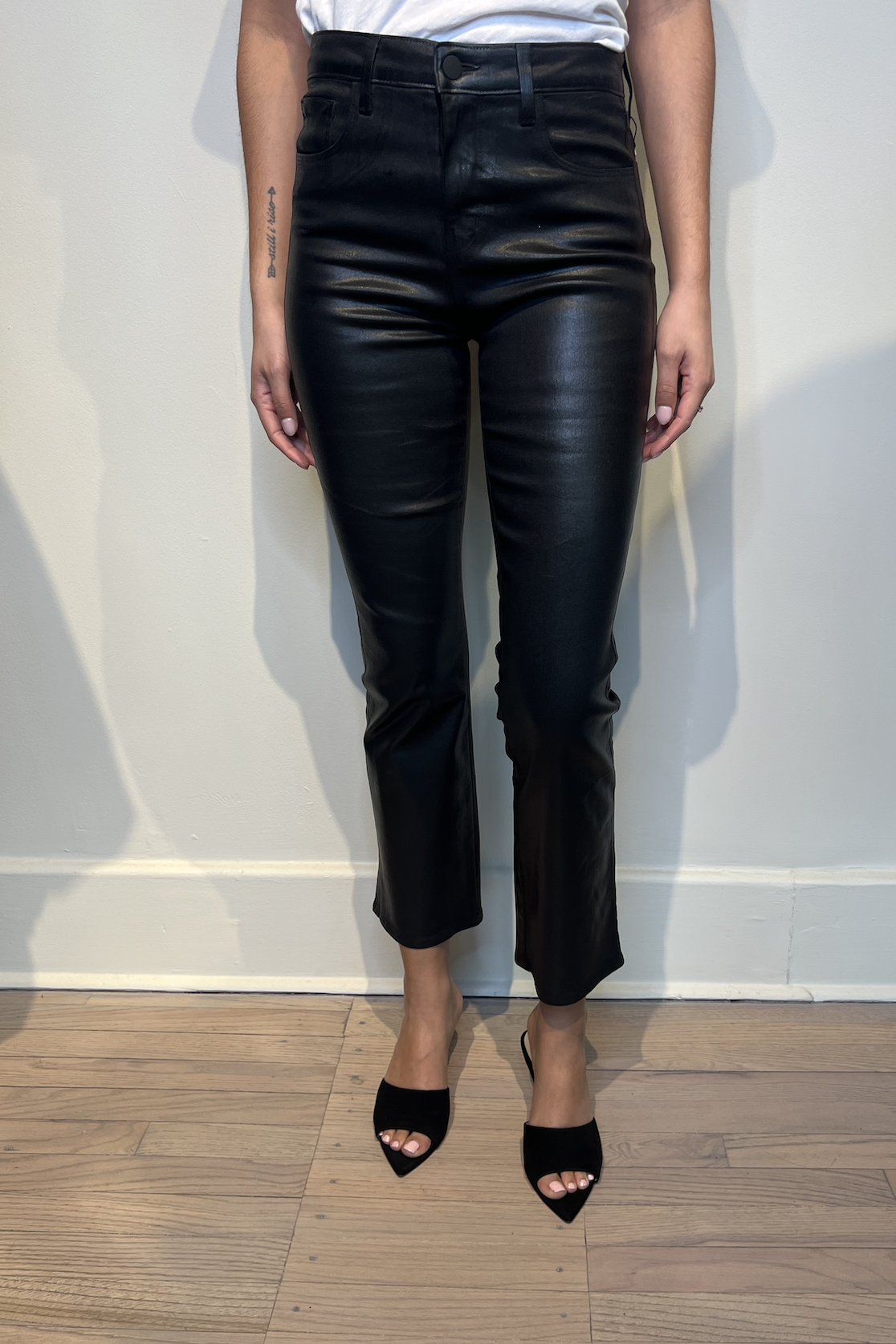 TATI H/R COATED CROP MICRO BOOT - Jeans - Sassanova