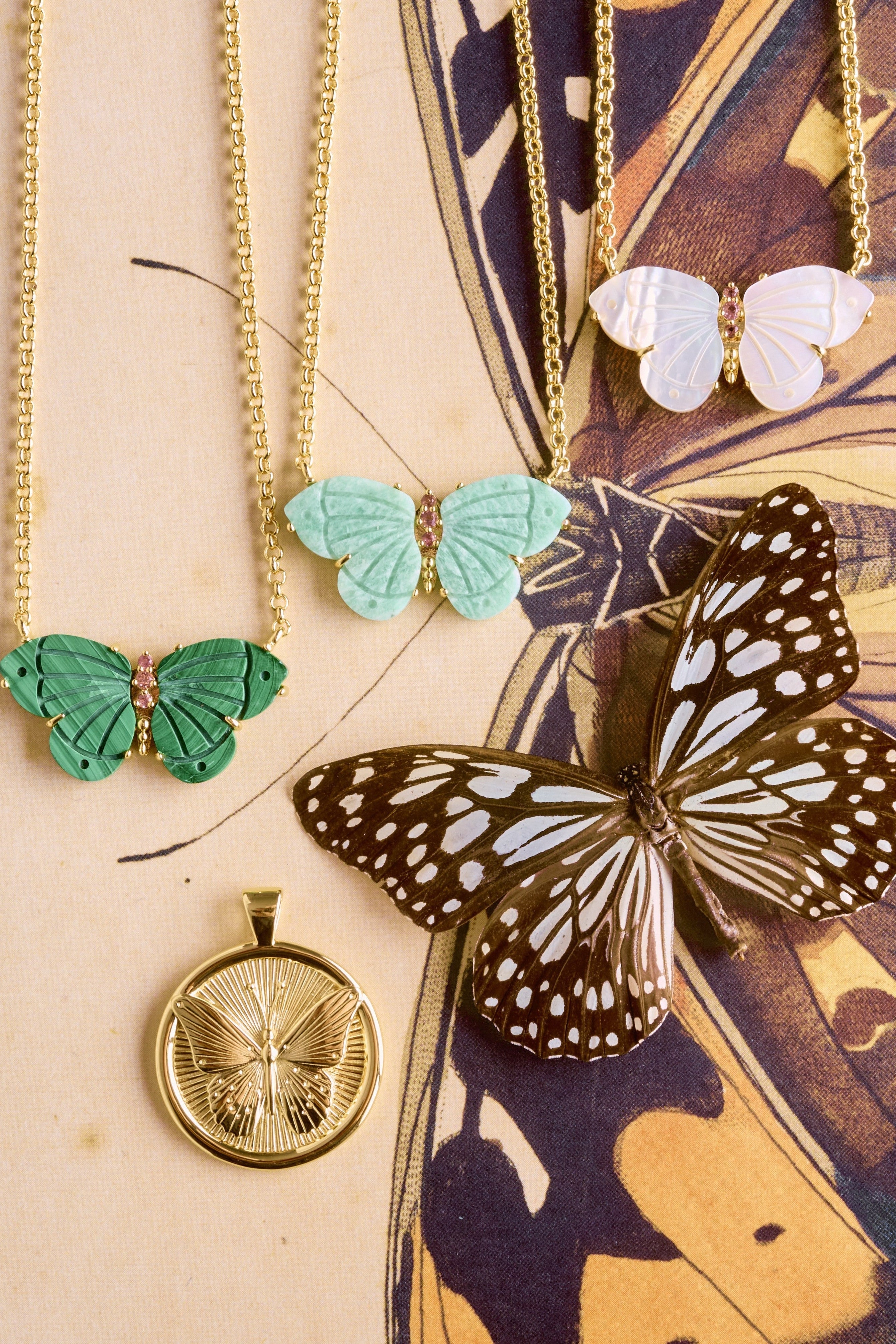 FREEDOM AMAZONITE BUTTERFLY NECKLACE - Necklaces - Sassanova
