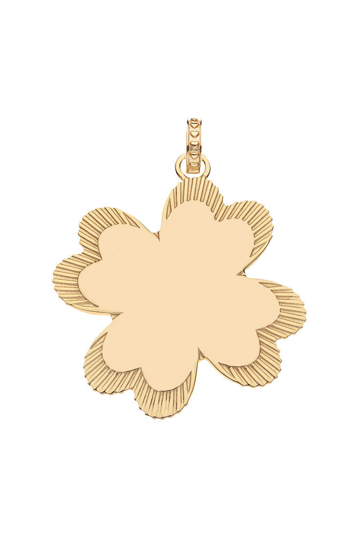 LUCKY IN LOVE CORAL CLOVER PENDANT- DRAWN LINK CHAIN - Necklaces - Sassanova
