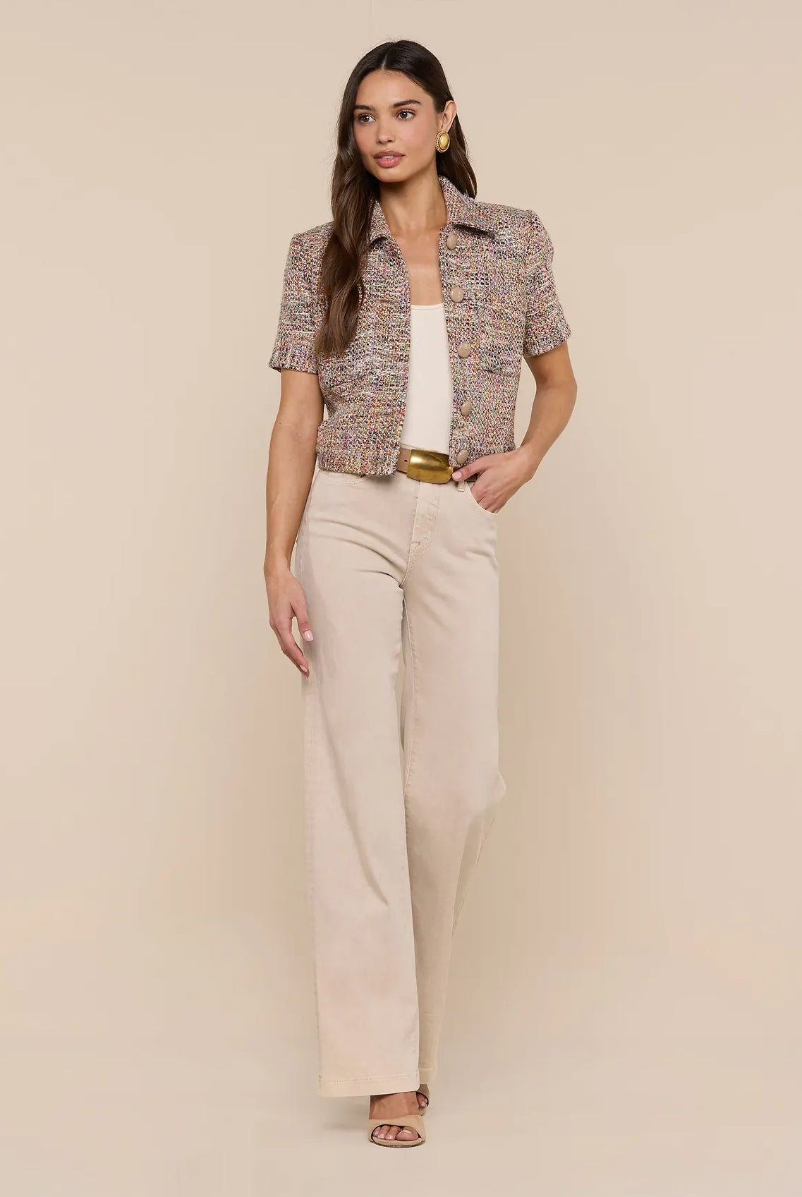 CHITA CROP SHORT SLEEVE JACKET - Jackets - Sassanova