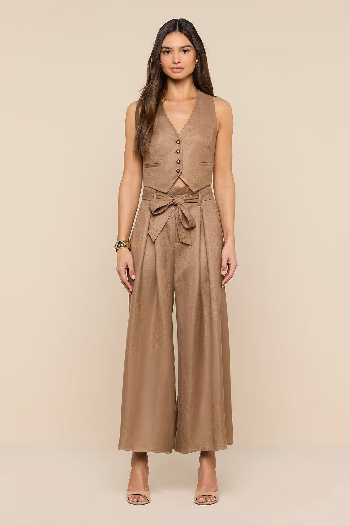 LOWEN PAPERBAG CROP PANT - Pants - Sassanova