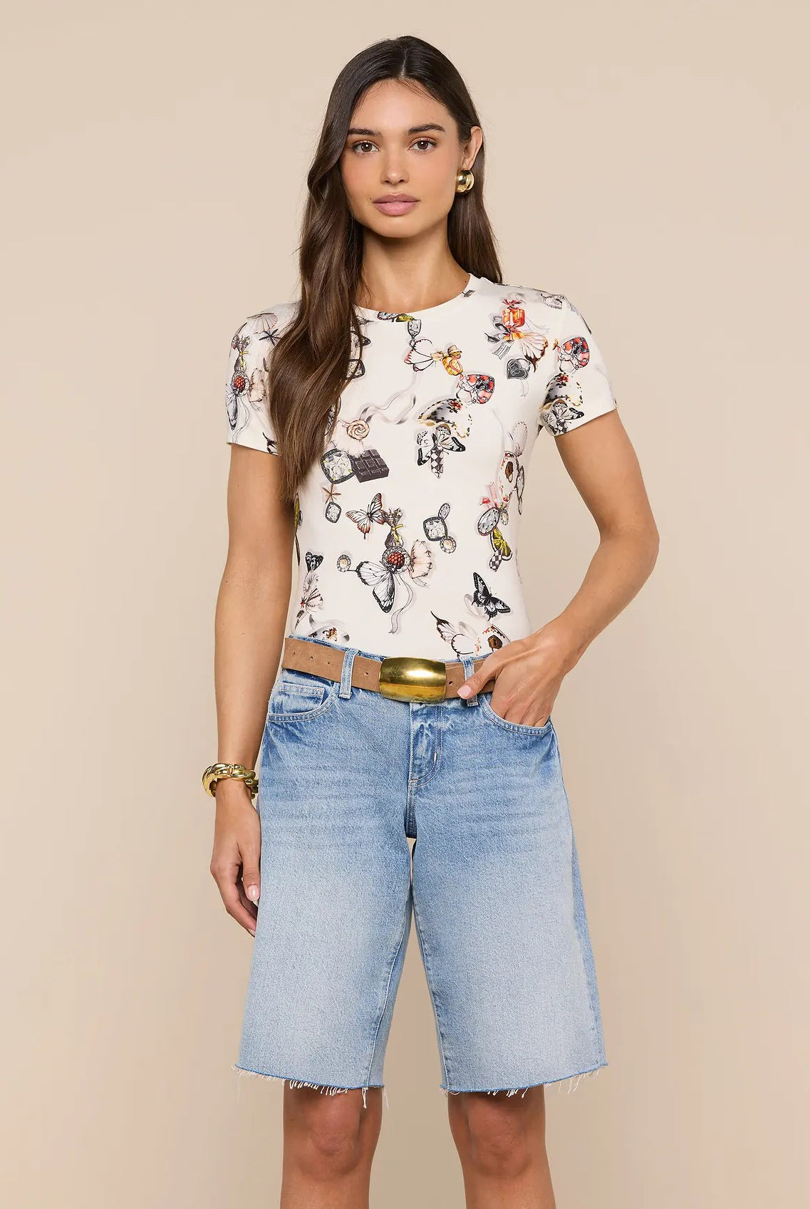RESSI SHORT SLEEVE LOCK BUTTERFLY TEE - T-shirts - Sassanova