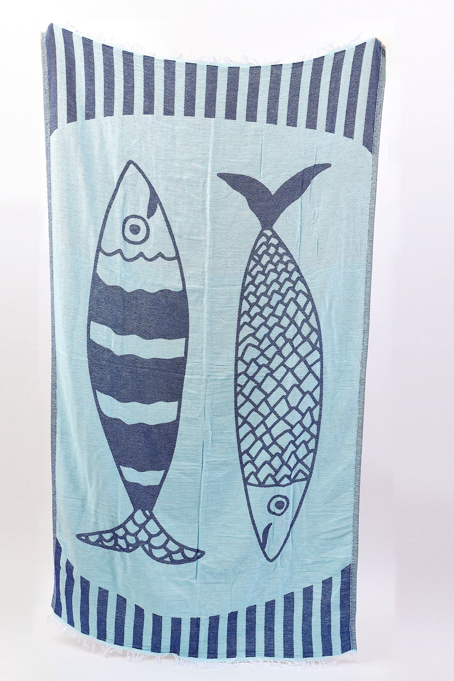 NOVELTY DOUBLE FISH TURKISH TOWEL - Swim - Sassanova