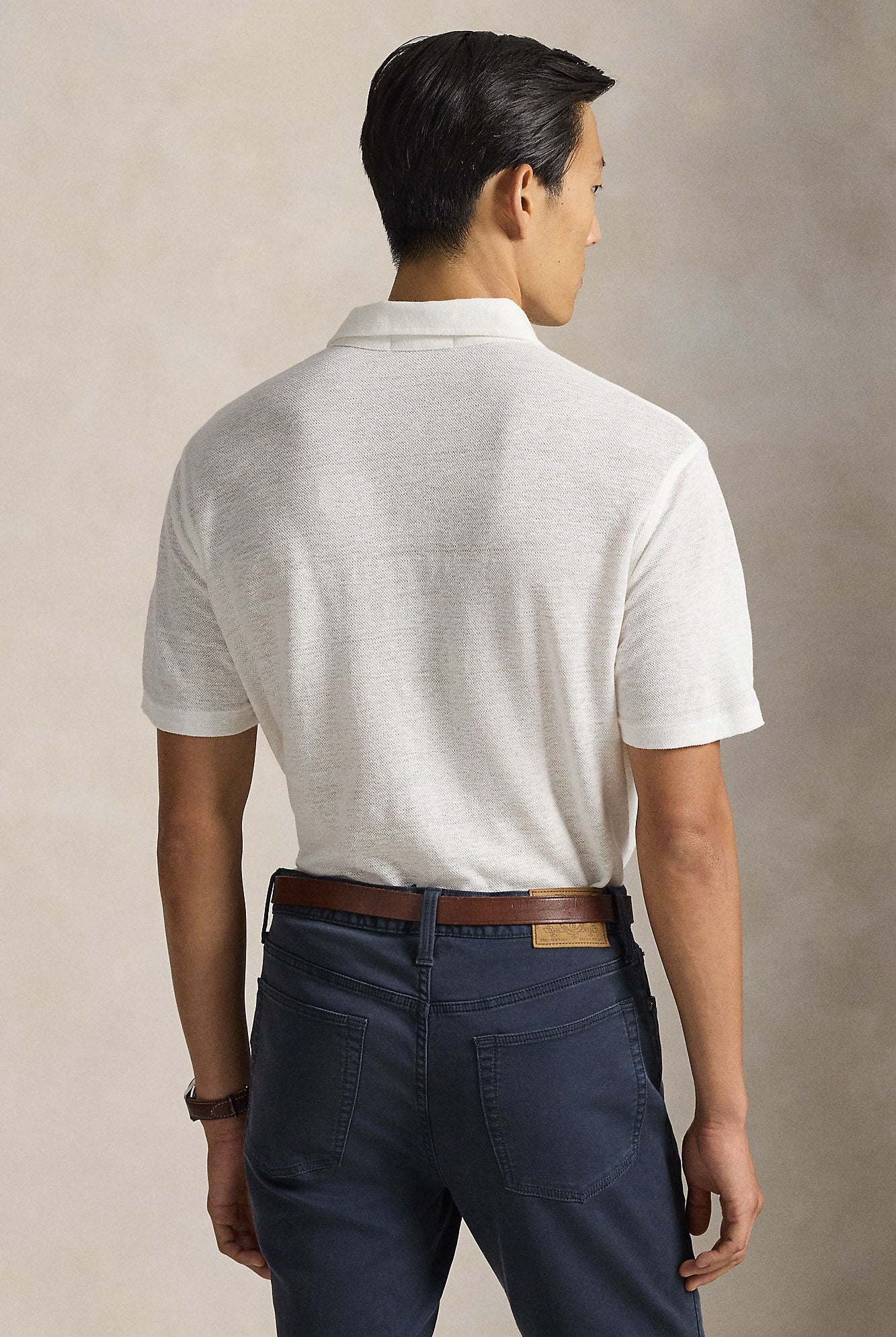 SHORT SLEEVE LINEN PIQUE POLO - Polos - Novaman