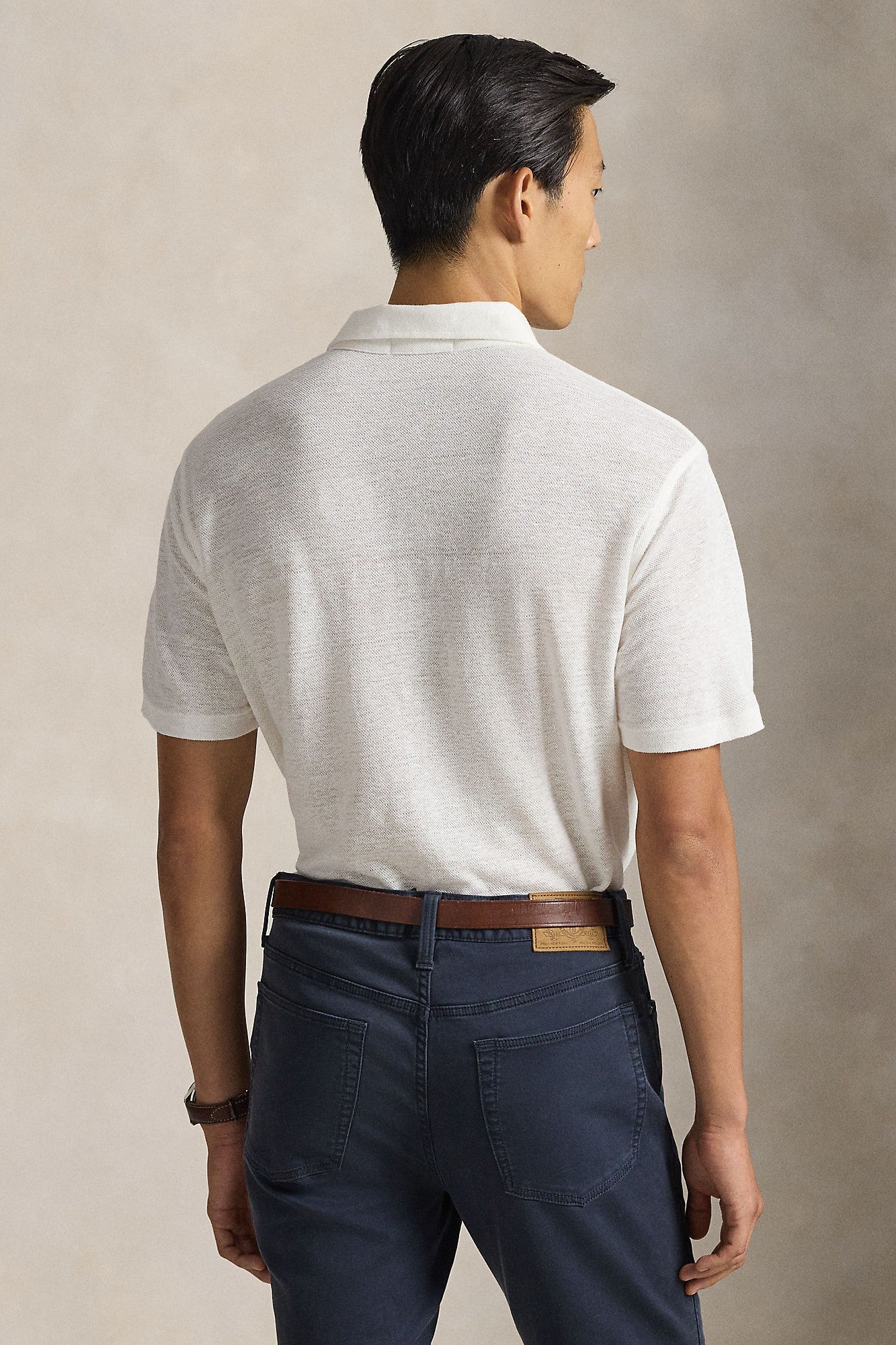 SHORT SLEEVE LINEN PIQUE POLO - Polos - Novaman