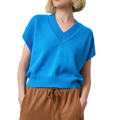 V-NECK WEDGE SWEATER (PA3213)- Sassanova