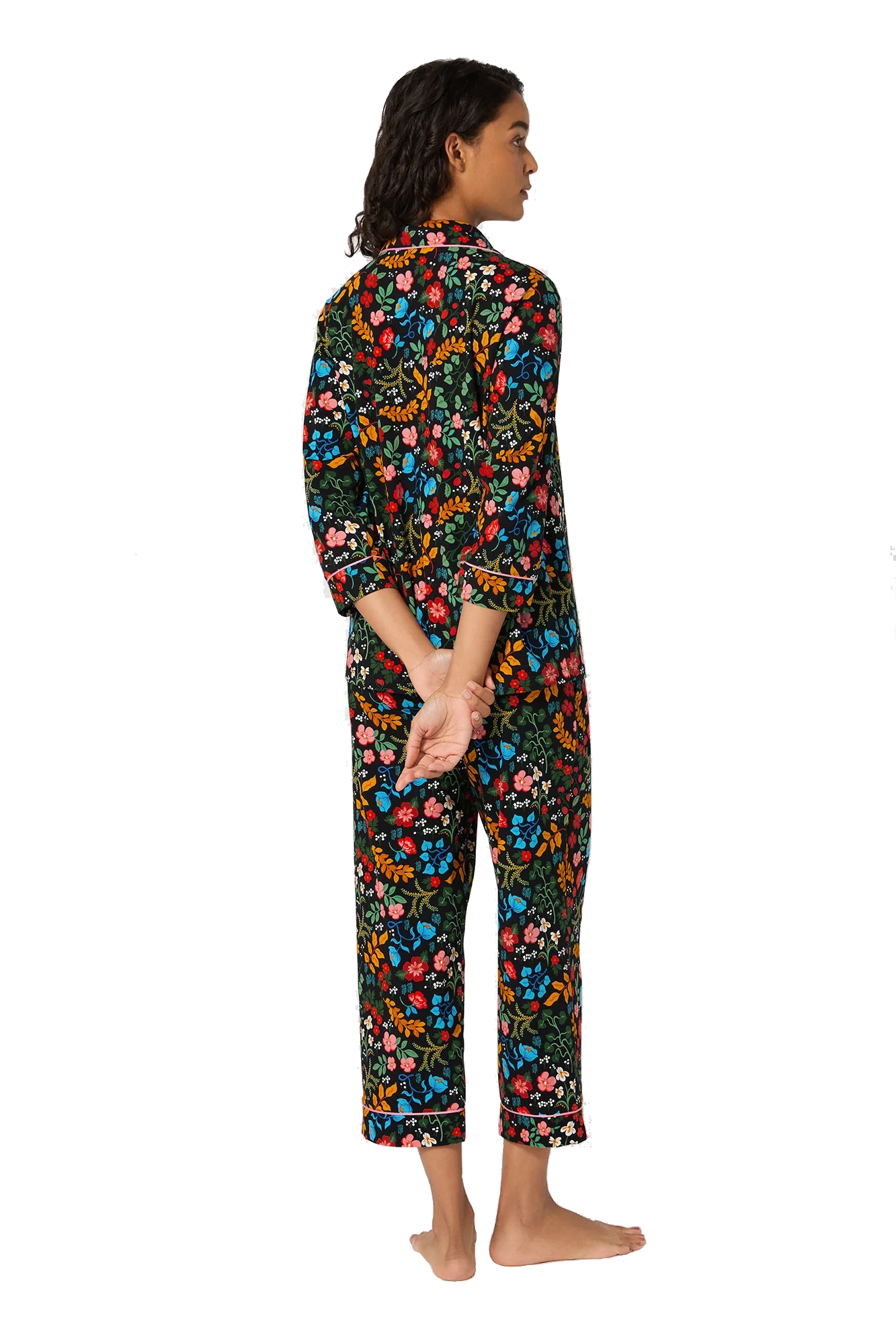 WINTER BLOOMS 3/4 SLV CROP PJ SET - Sassanova
