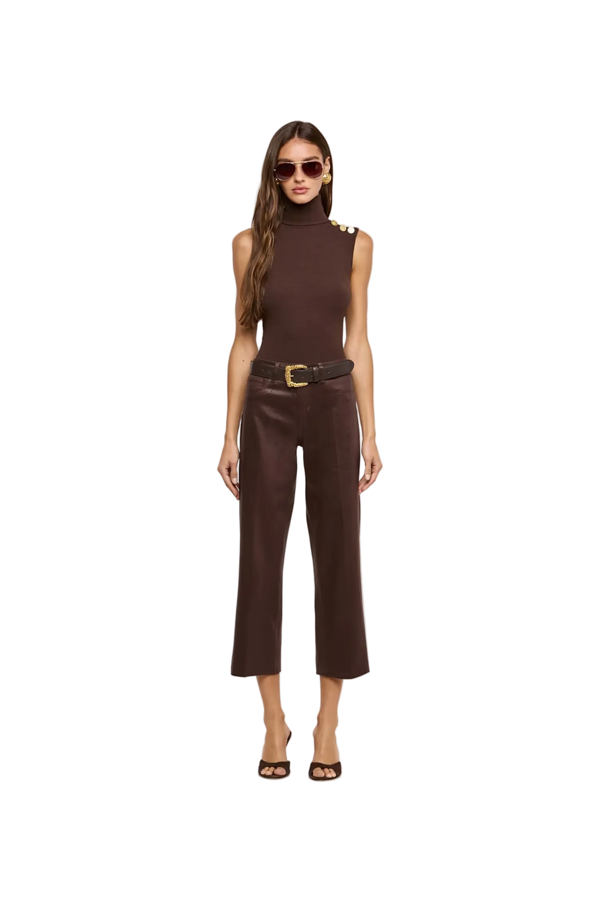WANDA COATED CROP WIDE LEG JEAN Sassanova