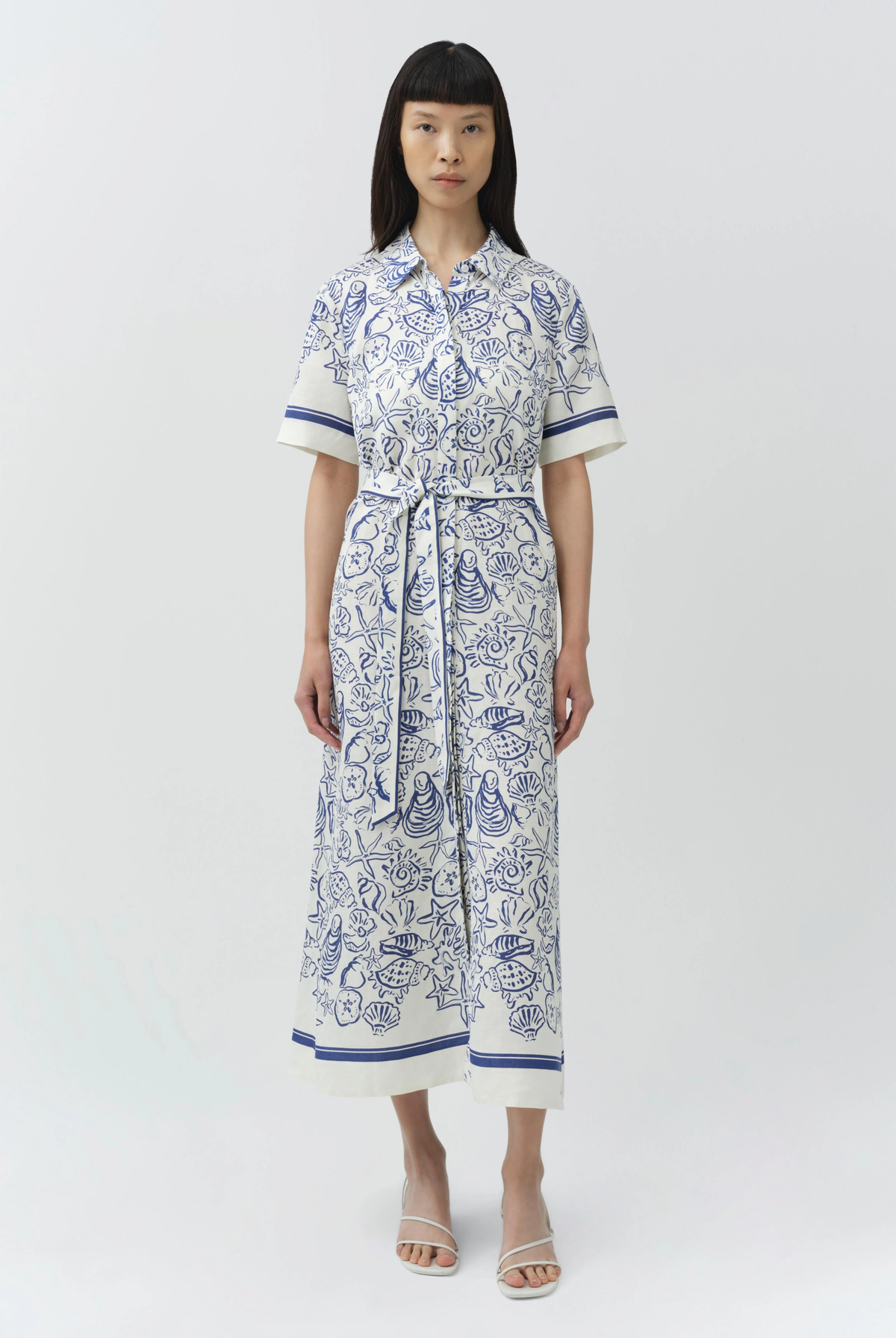 AUDRIA SHORT SLEEVE BELTED MIDI DRESS - Dresses - Sassanova