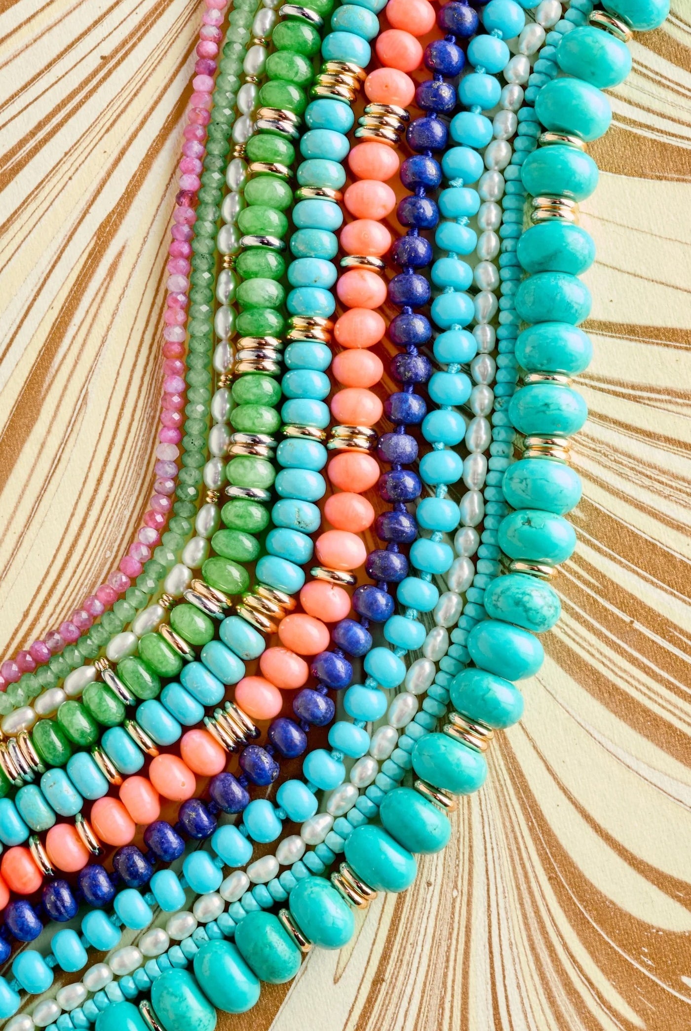 GUMDROP BEADED NECKLACE- TURQUOISE - Necklaces - Sassanova