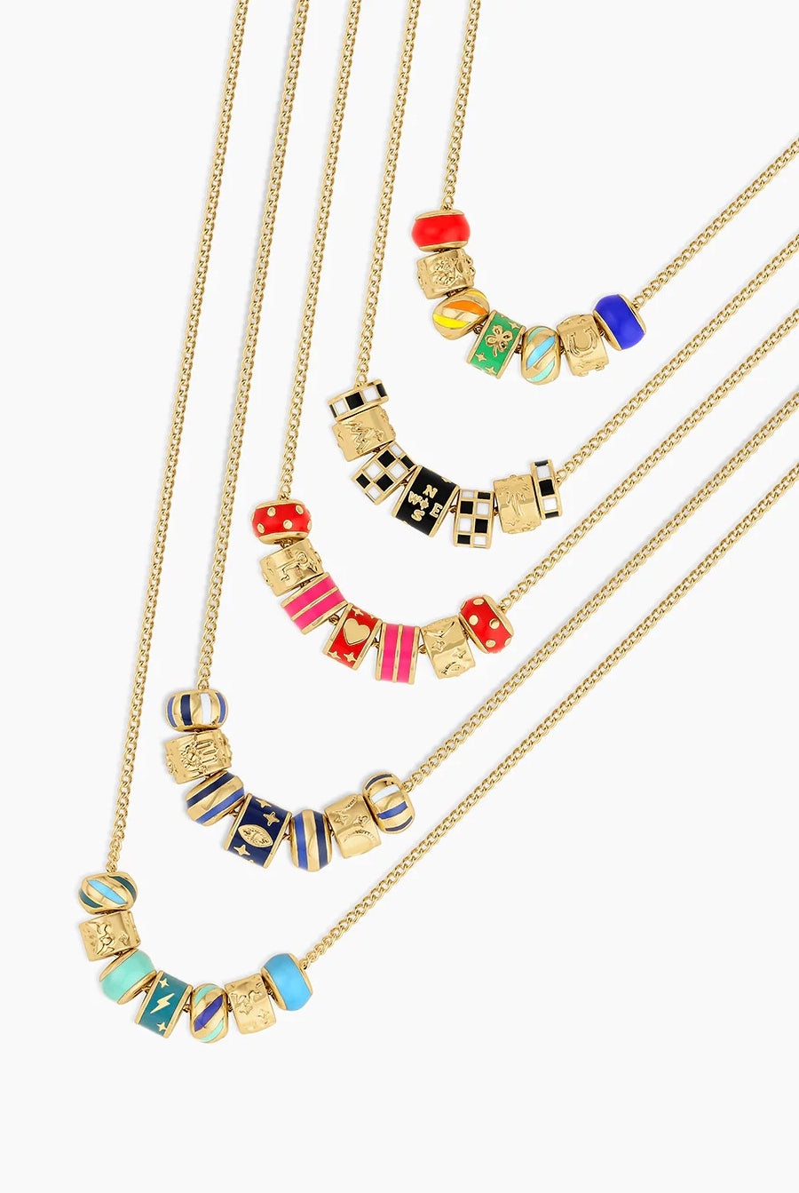 LIGHTNING STRIKES NECKLACE- GOLD/TURQOISE - Necklaces - Sassanova