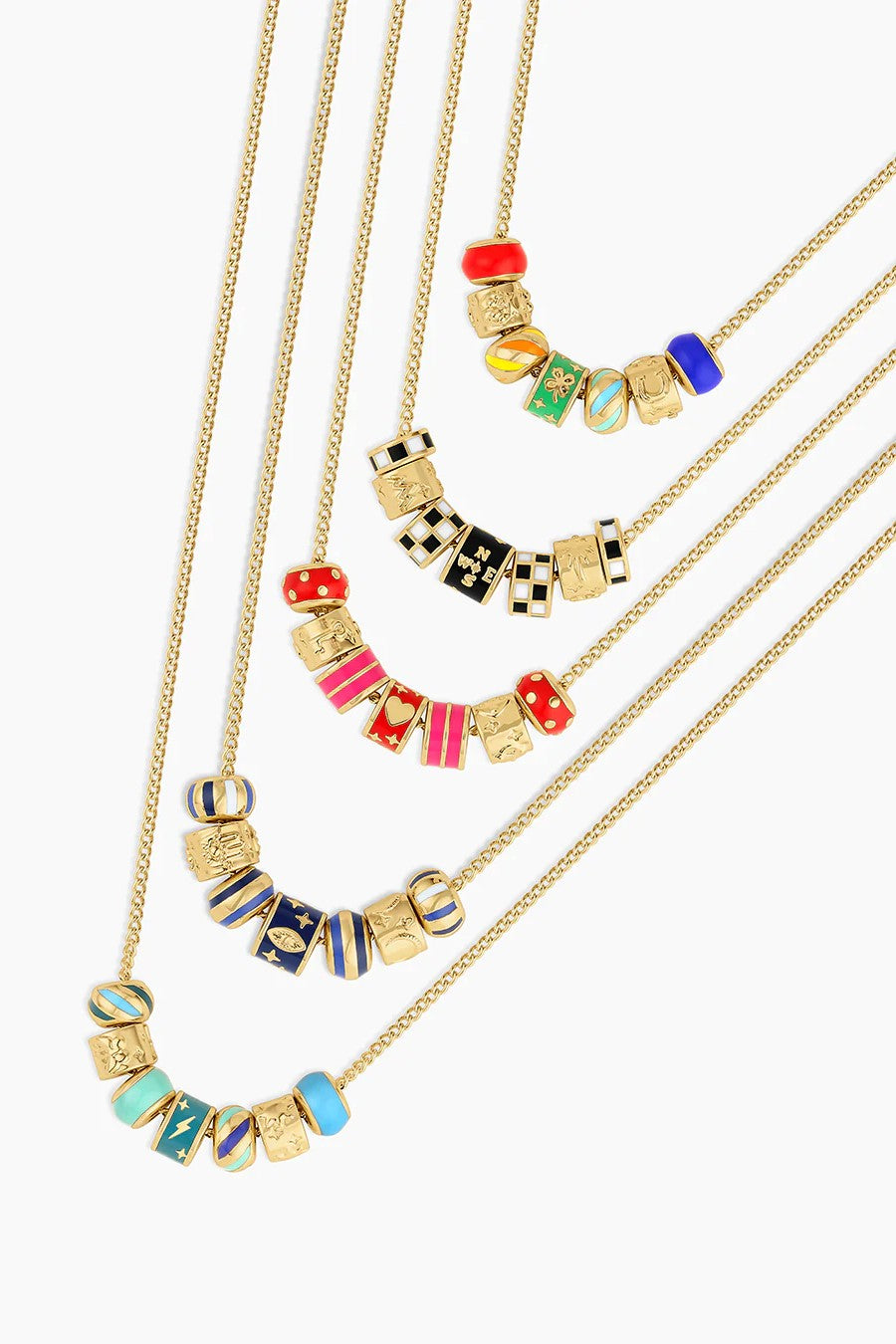 LIGHTNING STRIKES NECKLACE- GOLD/TURQOISE - Necklaces - Sassanova