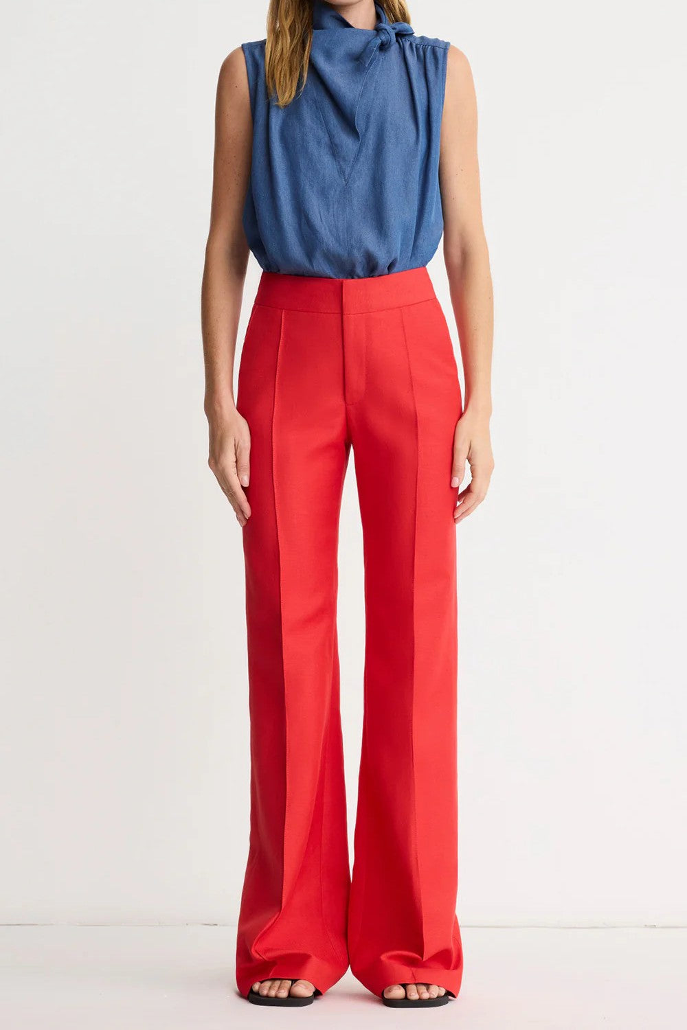 WIDE LEG PINTUCK TROUSER - Pants - Sassanova