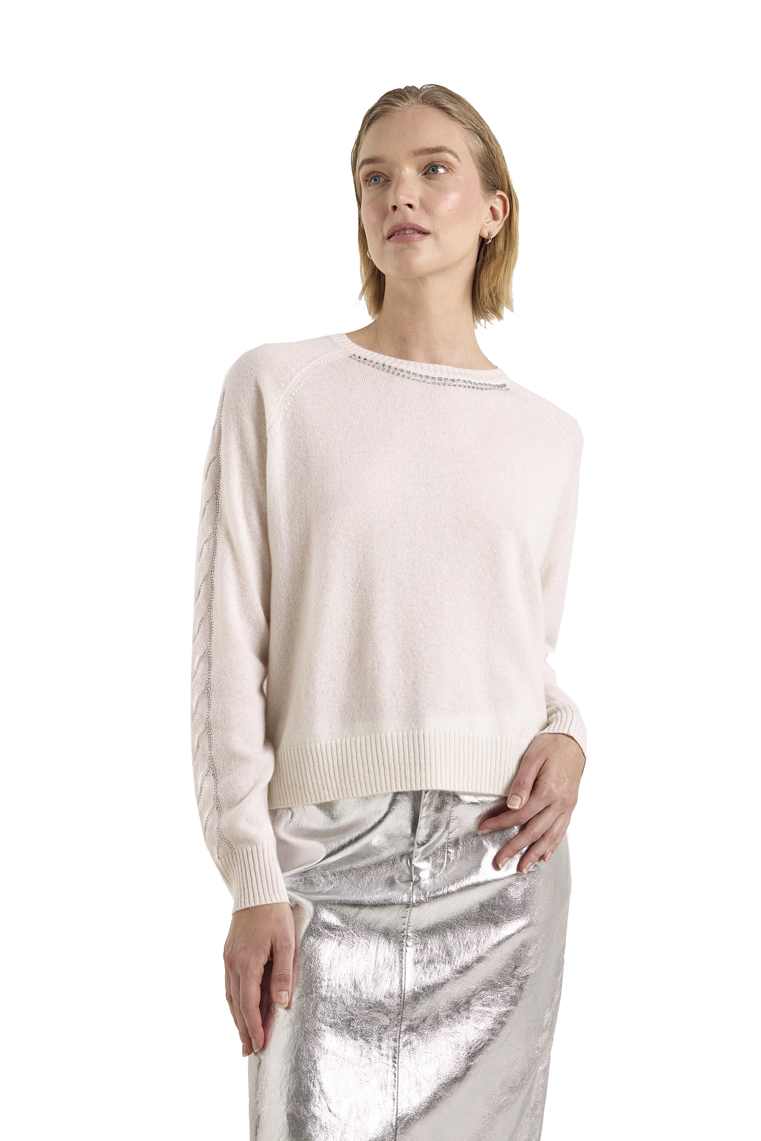 CRYSTAL CABLE SLV SWEAT - Sassanova