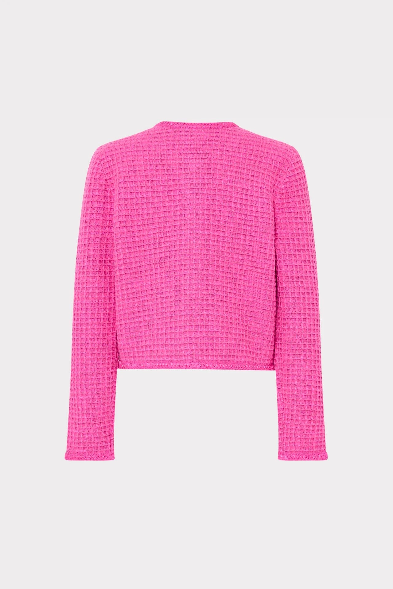 SADE TEXTURED CREW NECK CARDIGAN JACKET - Jackets - Sassanova