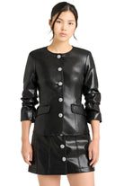 VEGAN LEATHER SCRUNCHED CHRIS JACKET-sassanova