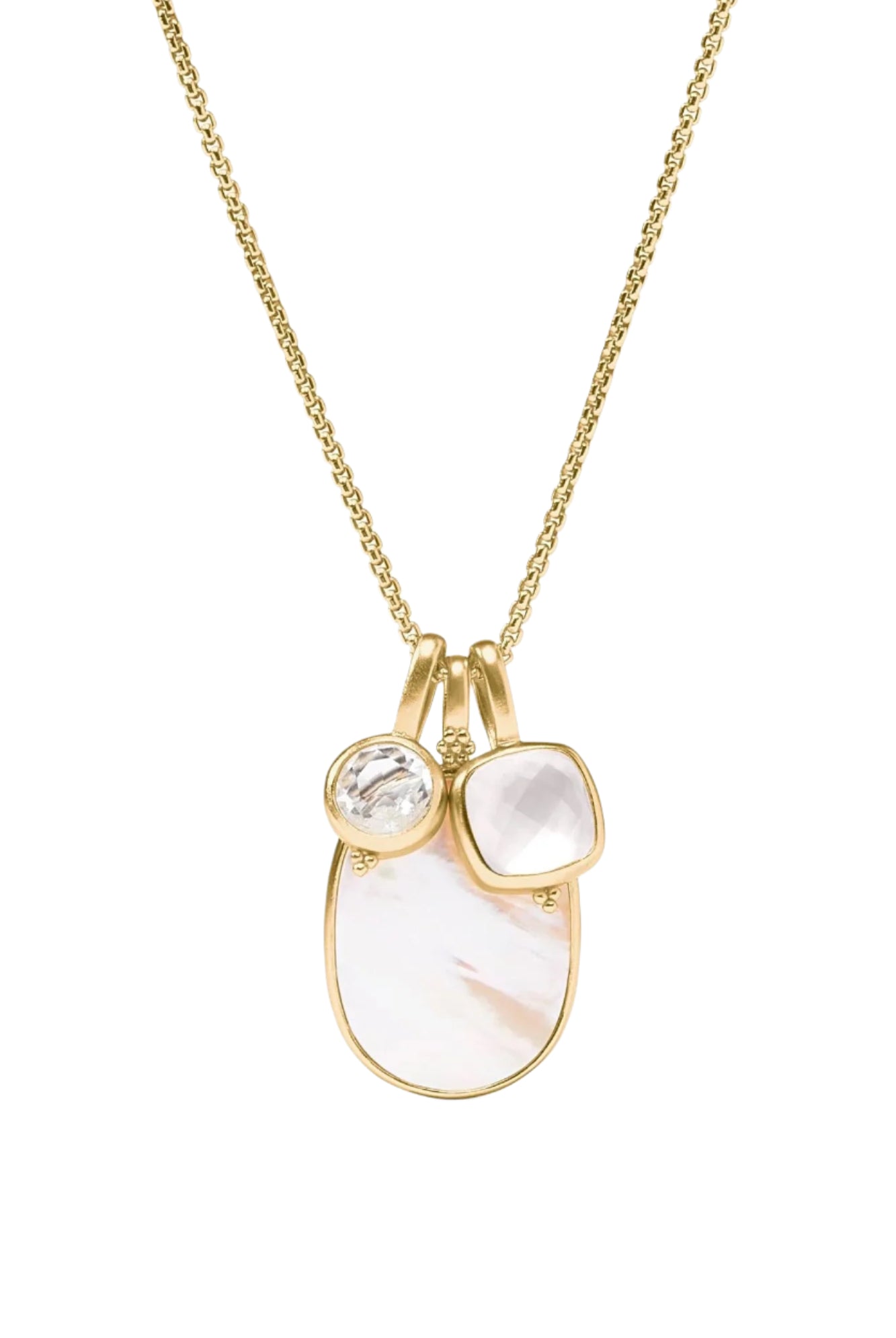 KALEIDOSCOPE CHARM PENDANT NECKLACE- GLD/MOP
sassanova