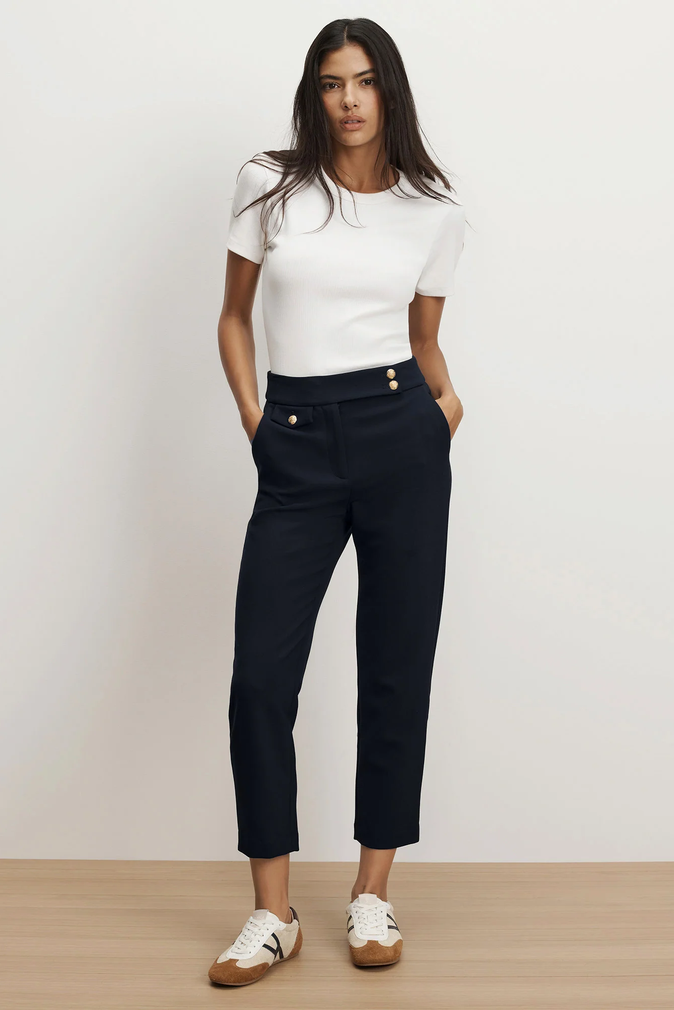 RENZO CREST BUTTON PANTS - Pants - Sassanova