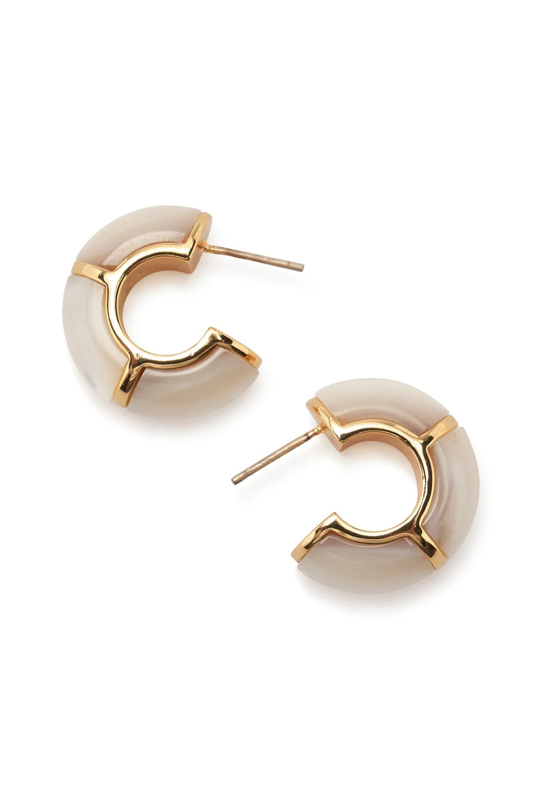 ZELLIGE HOOPS IN MOTHER-OF-PEARL - Earrings - Sassanova