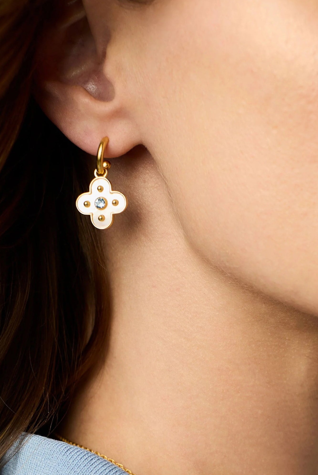 COLETTE HOOP & CHARM EARRING - Earrings - Sassanova
