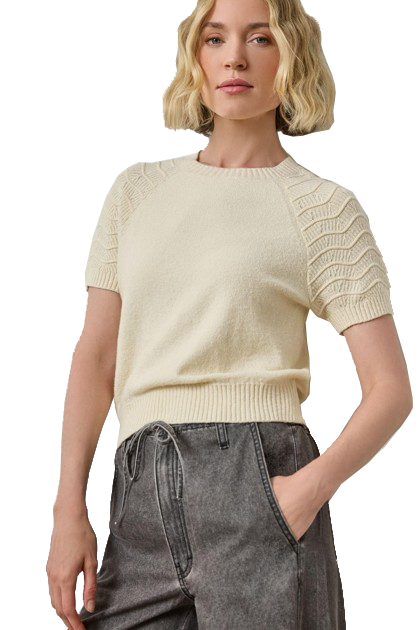 TEXTURED SS SWEATER (PA3218) - Sassanova