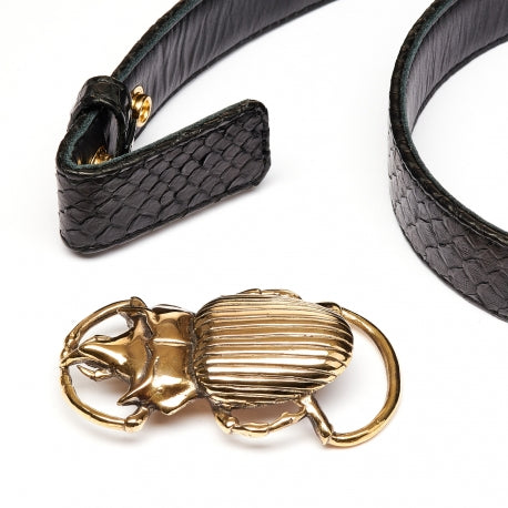 GOLD BEETLE BUCKLE - Belts - Sassanova