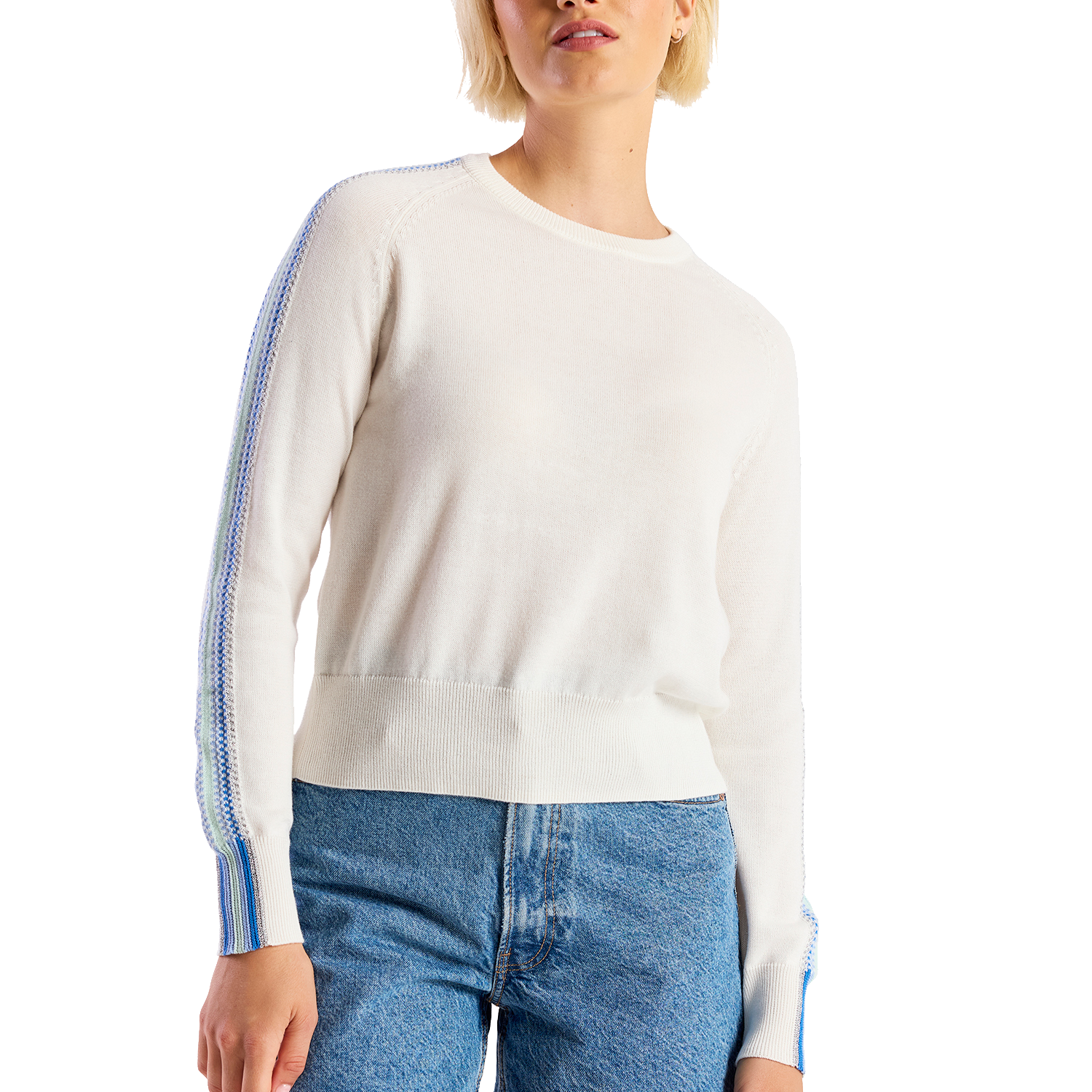 GEO SLEEVE CREW - Sweaters - Sassanova