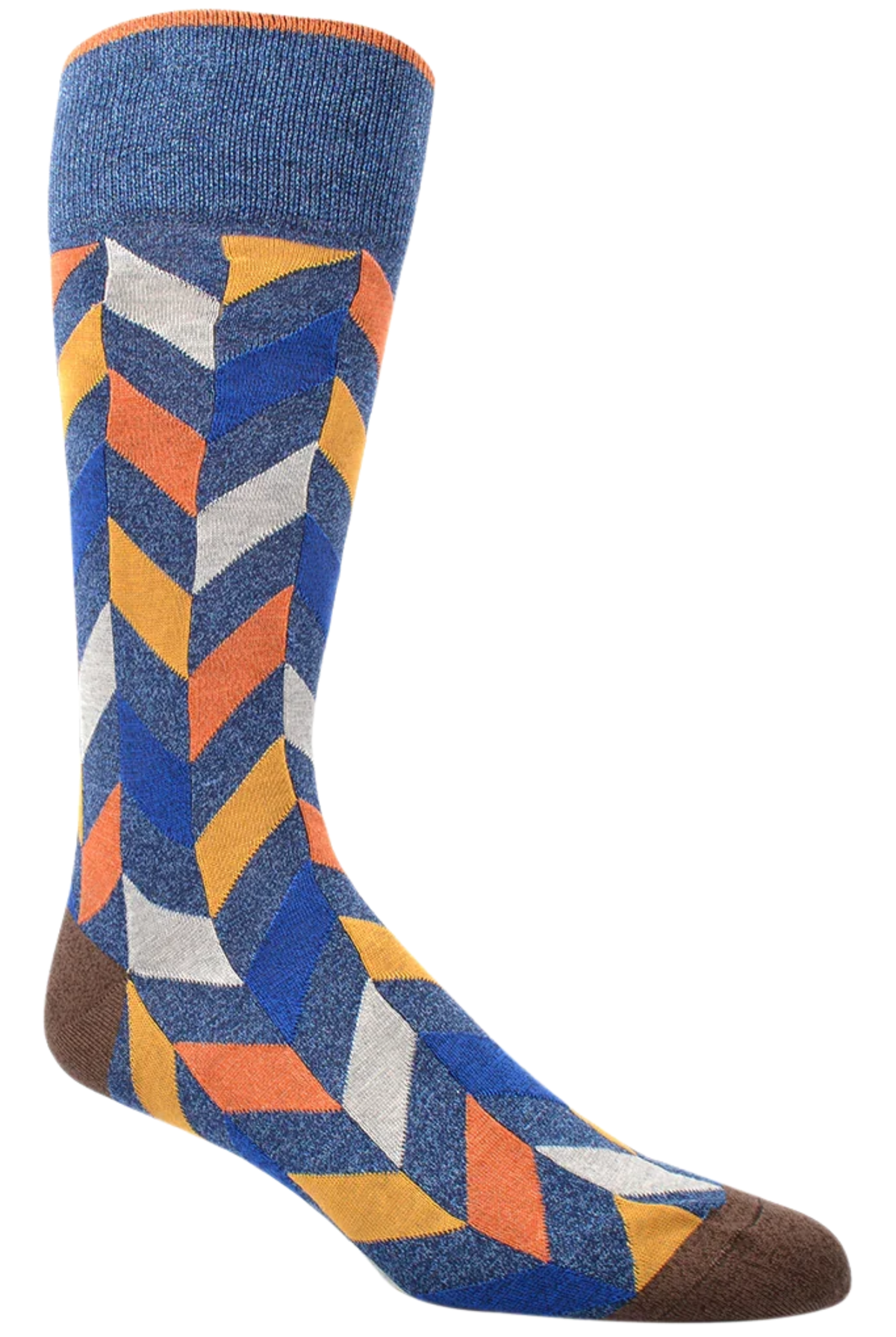 MERCERIZED CHEVRON DOT SOCKS DENIM Sassanova NovaMan
