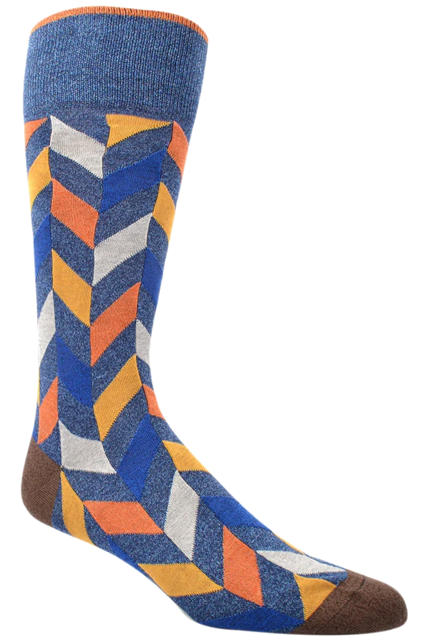 MERCERIZED CHEVRON DOT SOCKS DENIM Sassanova NovaMan