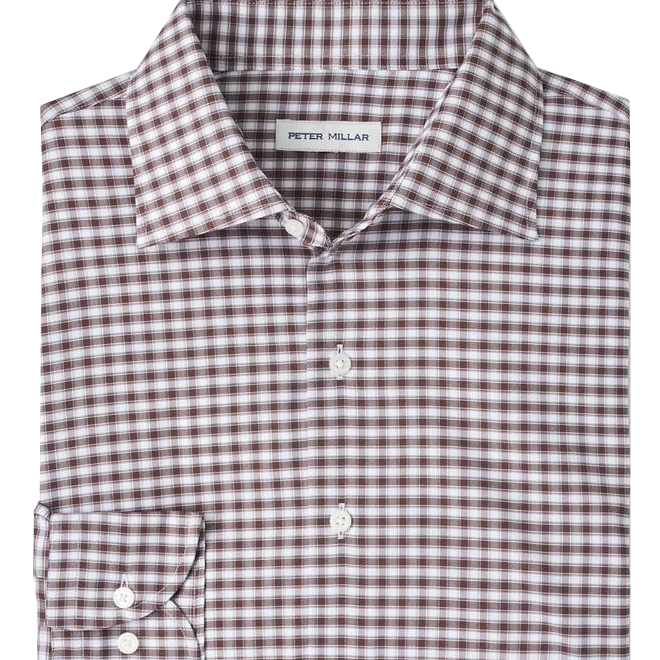 FAIRBANKS TWILL SPORT SHIRT with plaid brown and white all-over print
NOVAMAN