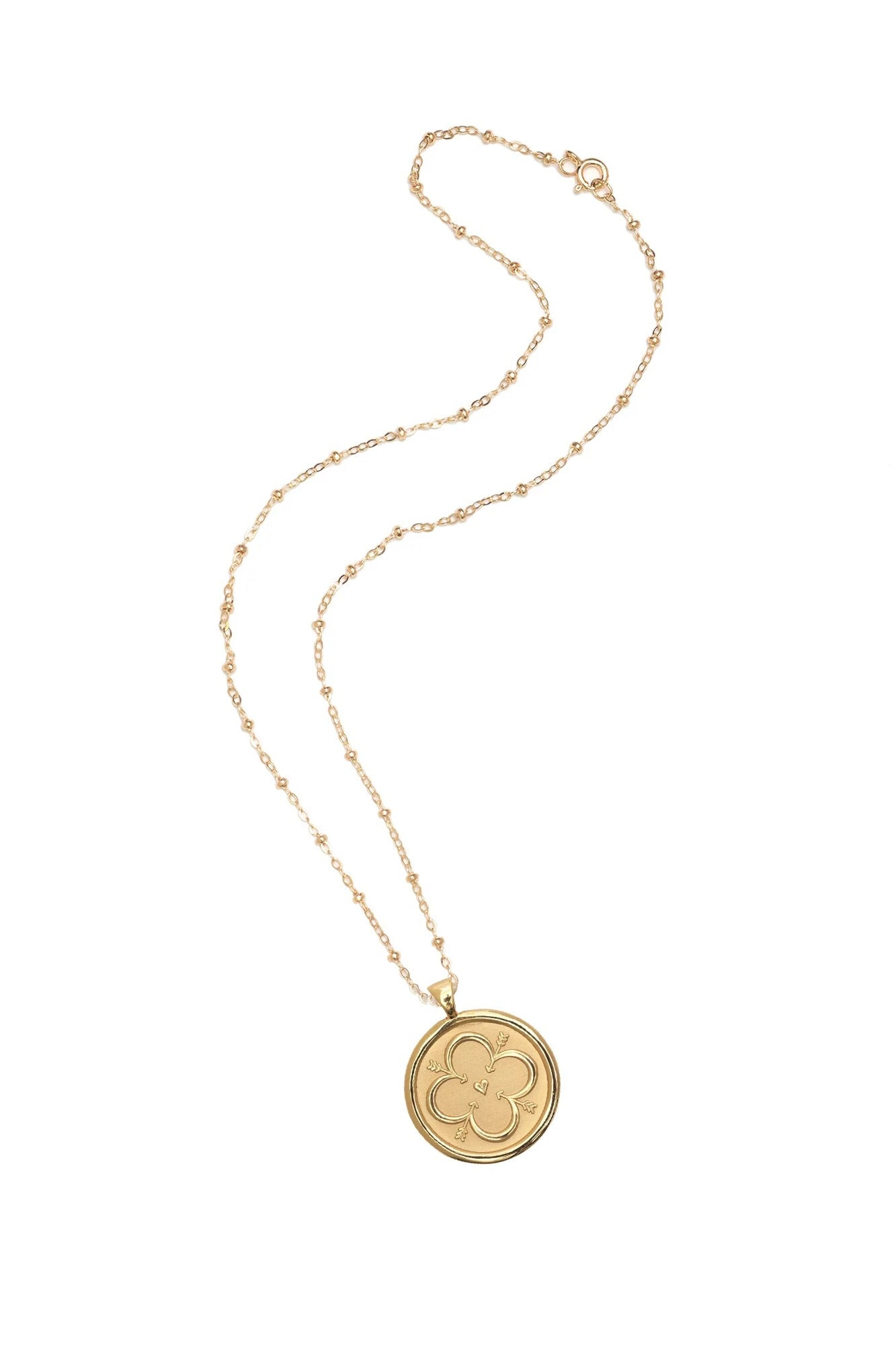 LOVE SMALL PENDANT NECKLACE- SATELLITE CHAIN - Necklaces - Sassanova