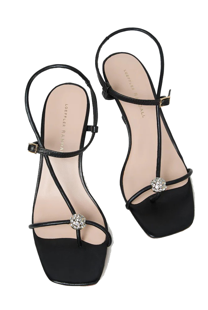 TRIANA MID HEEL SANDAL W/CRYSTALS - Heels - Sassanova