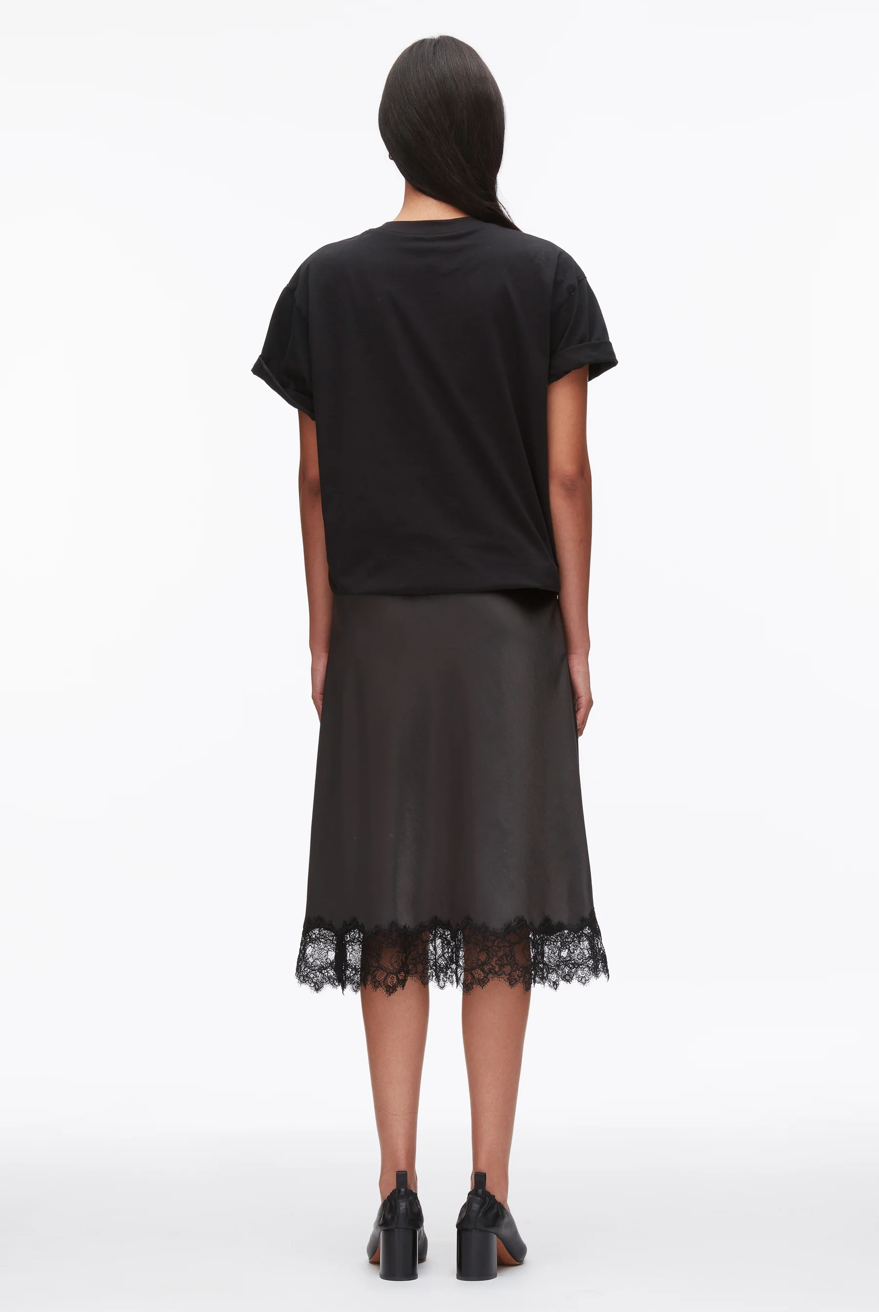 DRAPED T-SHIRT SLIP COMBO DRESS - Dresses - Sassanova