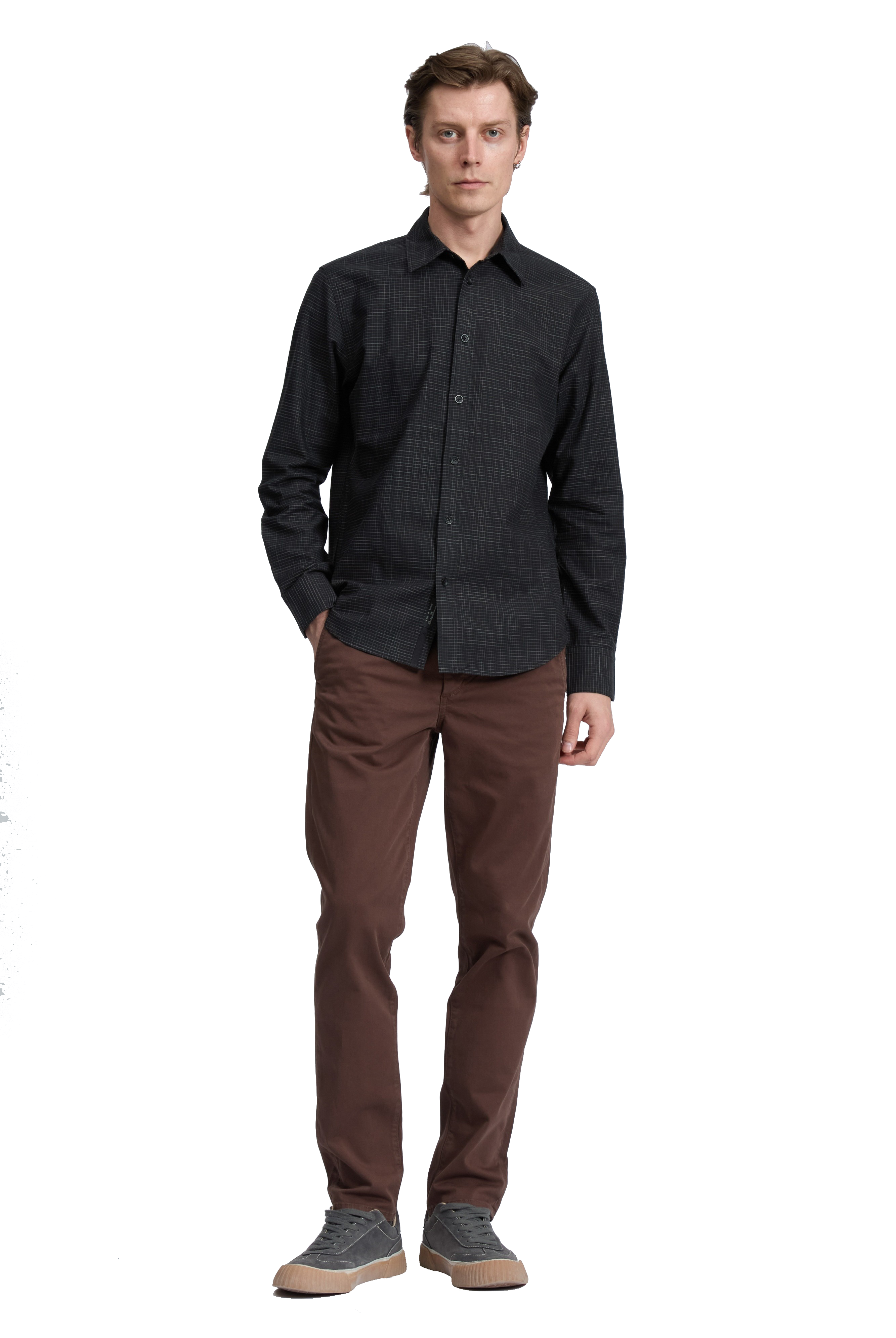 TOMLIN CROSSHATCH SHIRT - Long Sleeved Shirts - Novaman