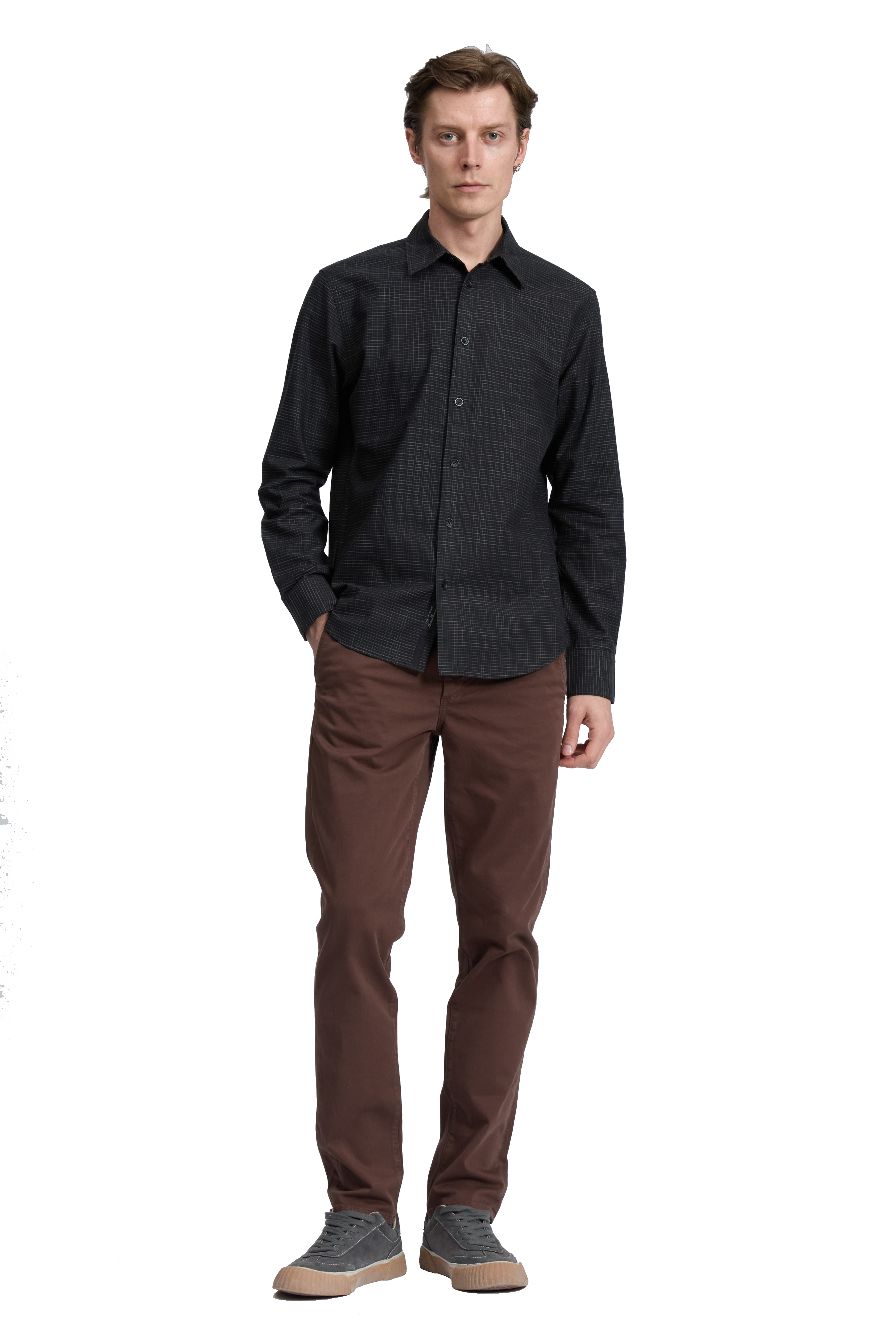 TOMLIN CROSSHATCH SHIRT - Long Sleeved Shirts - Novaman
