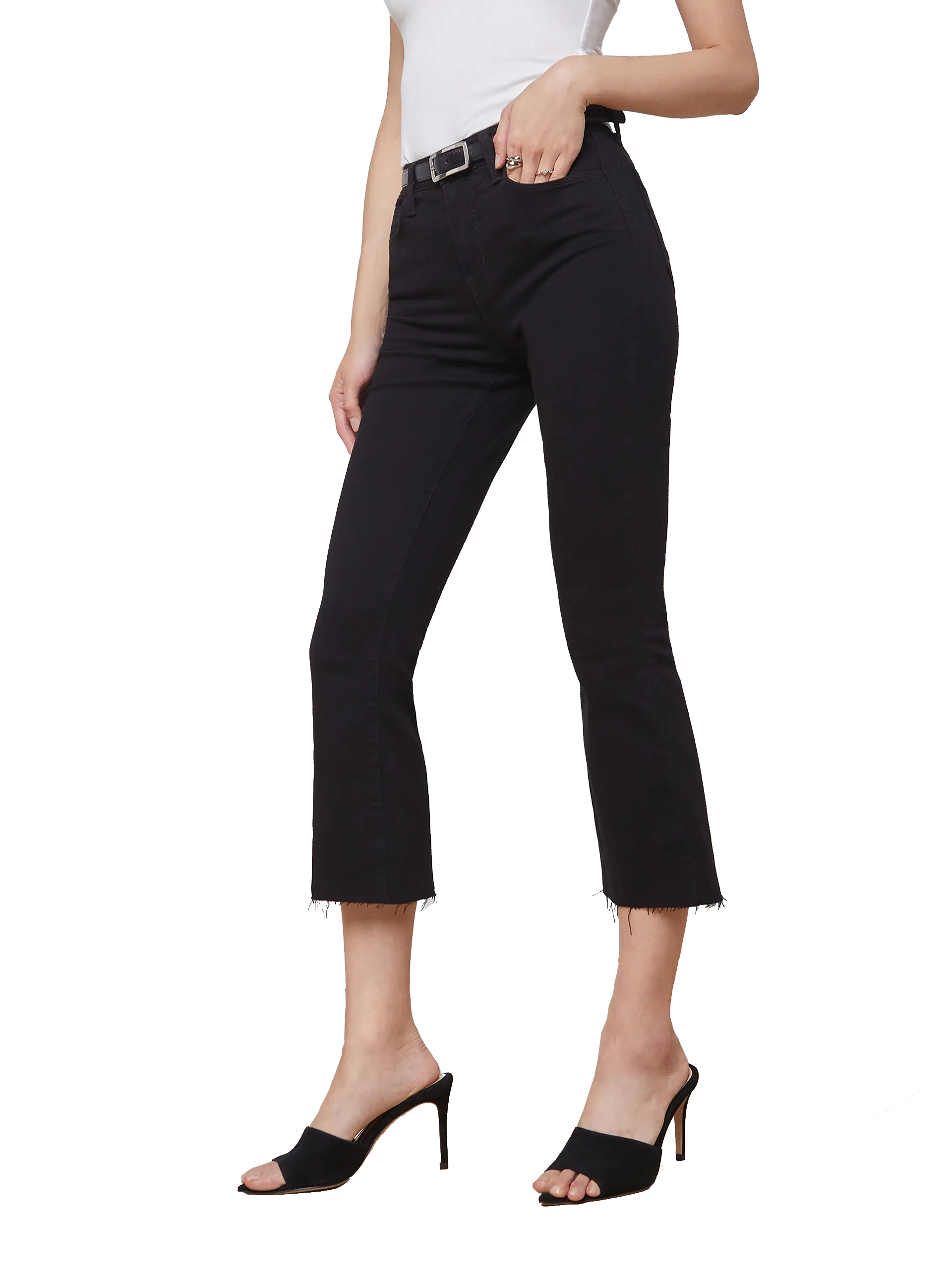 KENDRA CROP FLARE - Denim - Sassanova