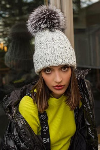 FOLD UP FUR BEANIE - Sassanova