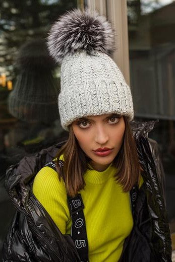 FOLD UP FUR BEANIE - Sassanova