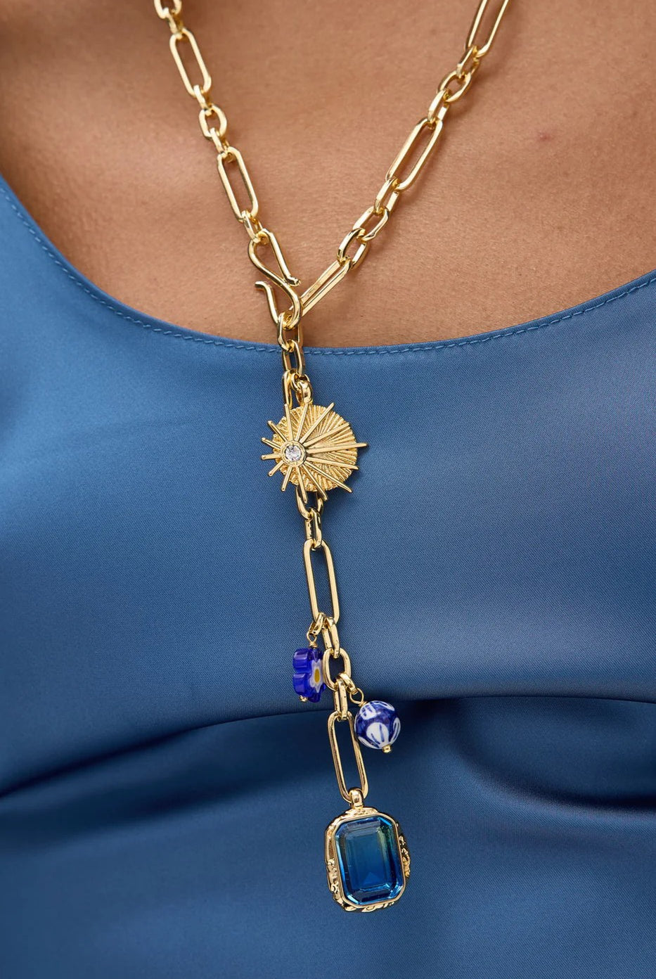 SERENE CHARM NECKLACE- BLUES - Sassanova