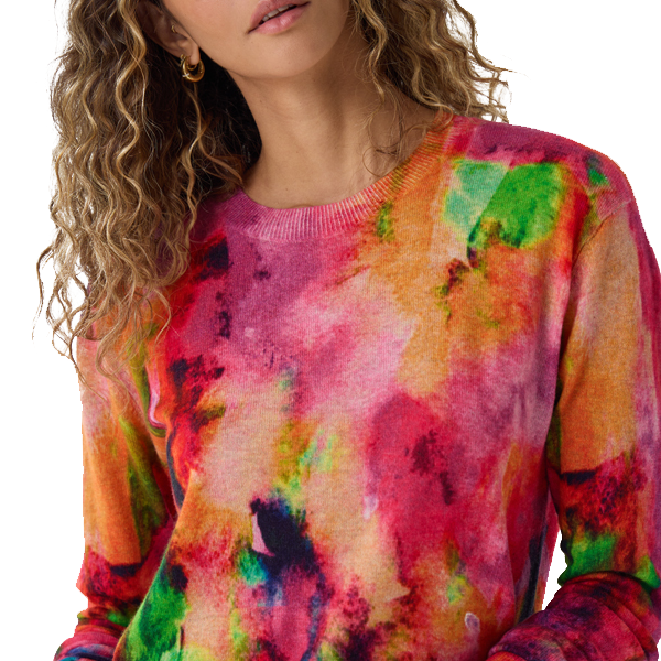 WATERCOLOR PRINT RELAXED CREW - Sweaters - Sassanova