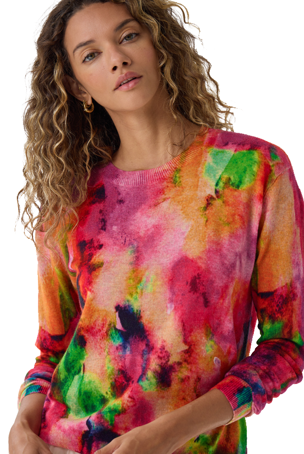 WATERCOLOR PRINT RELAXED CREW - Sweaters - Sassanova