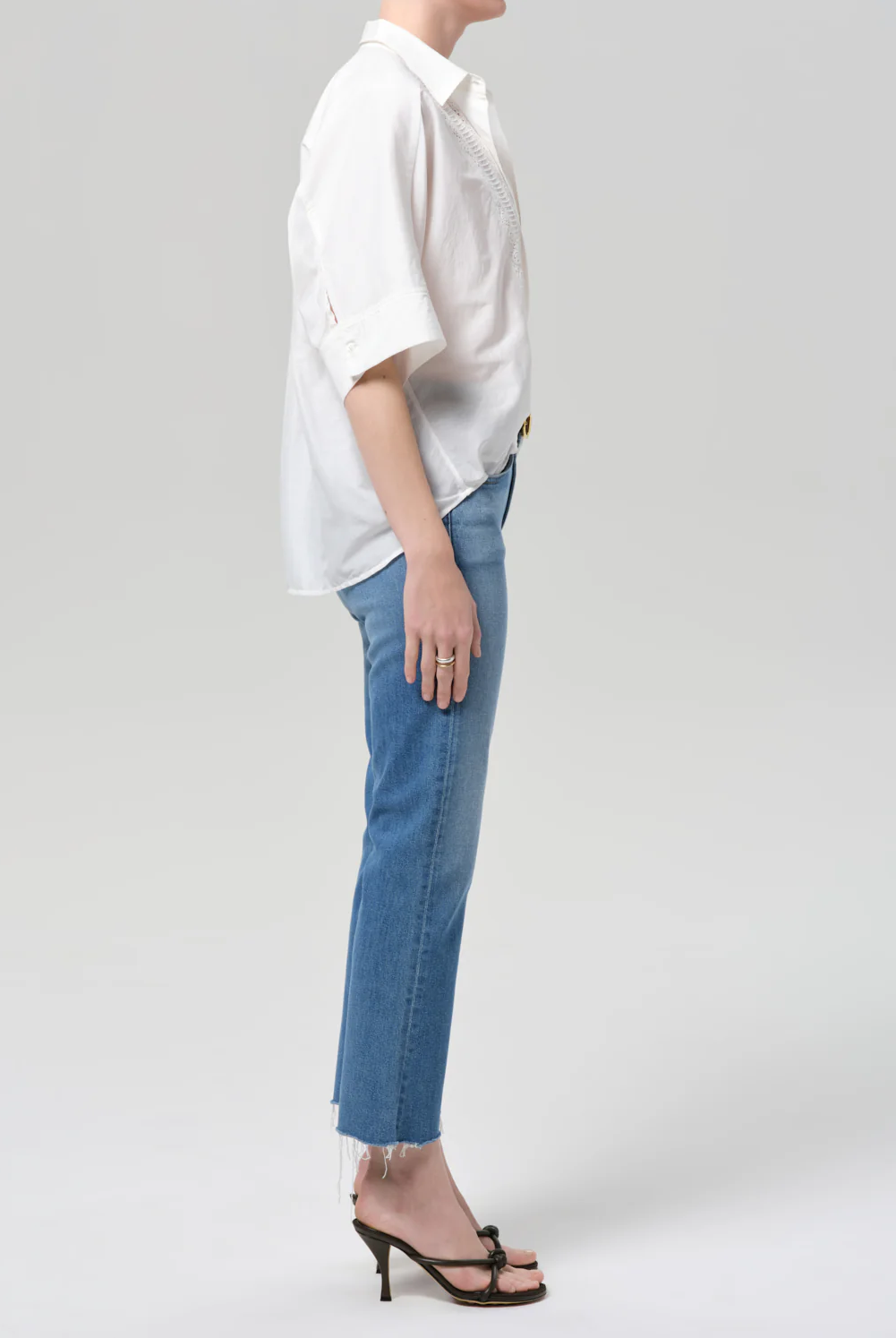GOLDIE KICK FLARE RAW HEM JEAN - Jeans - Sassanova