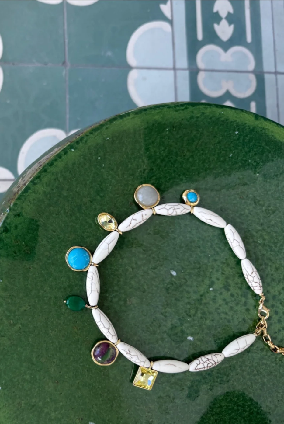 ADRIANA NECKLACE- WHITE MULTI - Necklaces - Sassanova
