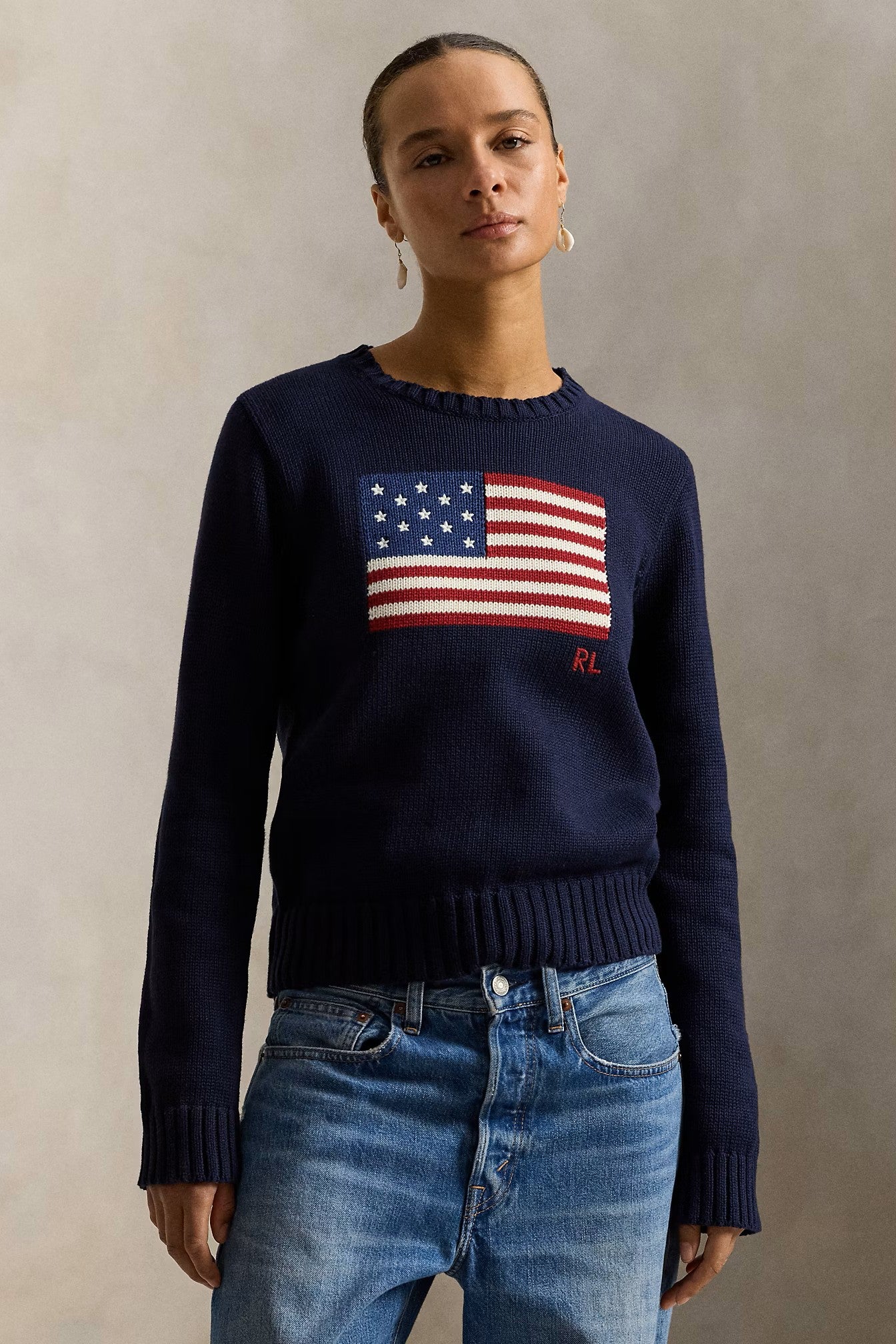 FLAG LONG SLEEVE PULLOVER - Sweaters - Sassanova