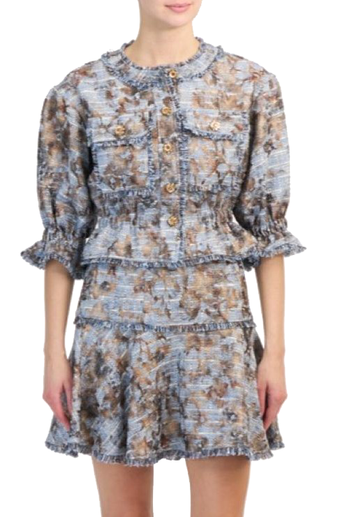 FOIL PRINTED TWEED JAXIE JACKET - Jackets - Sassanova