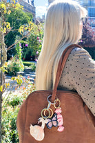 HAND PAINTED PINK MONARCH BUTTERFLY BAG CHARM & KEYCHAIN - sassanova