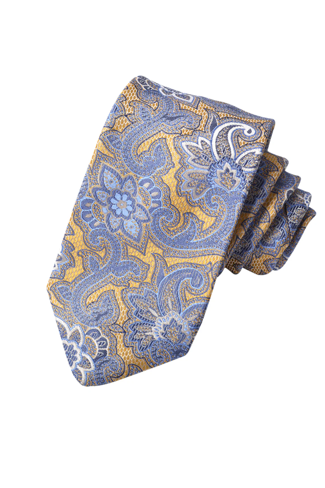 FLORAL PAISLEY SILK TIE YELLOW - Ties - Novaman